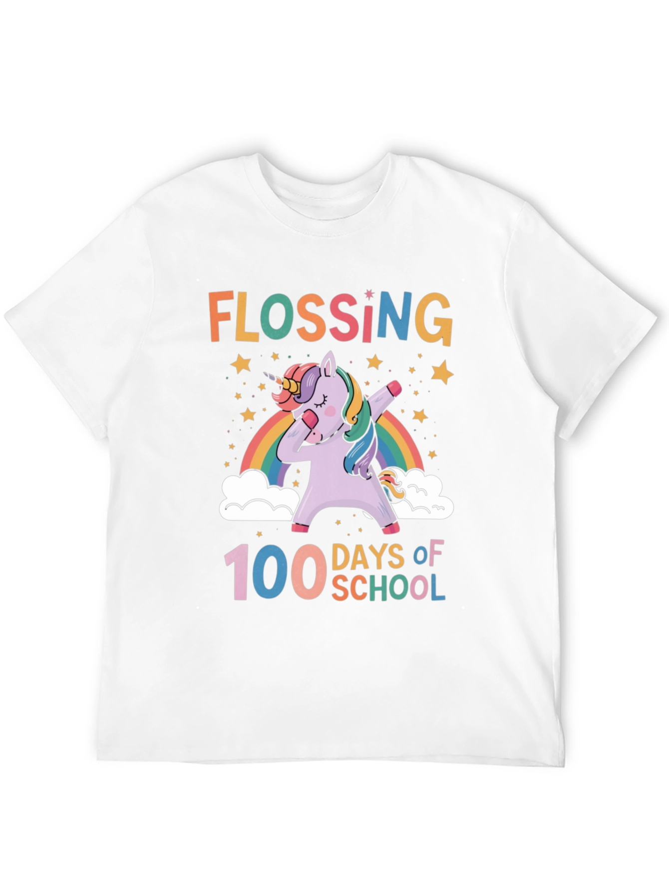 Black Flossing Unicorn 100 Days of School T-Shirt view 12