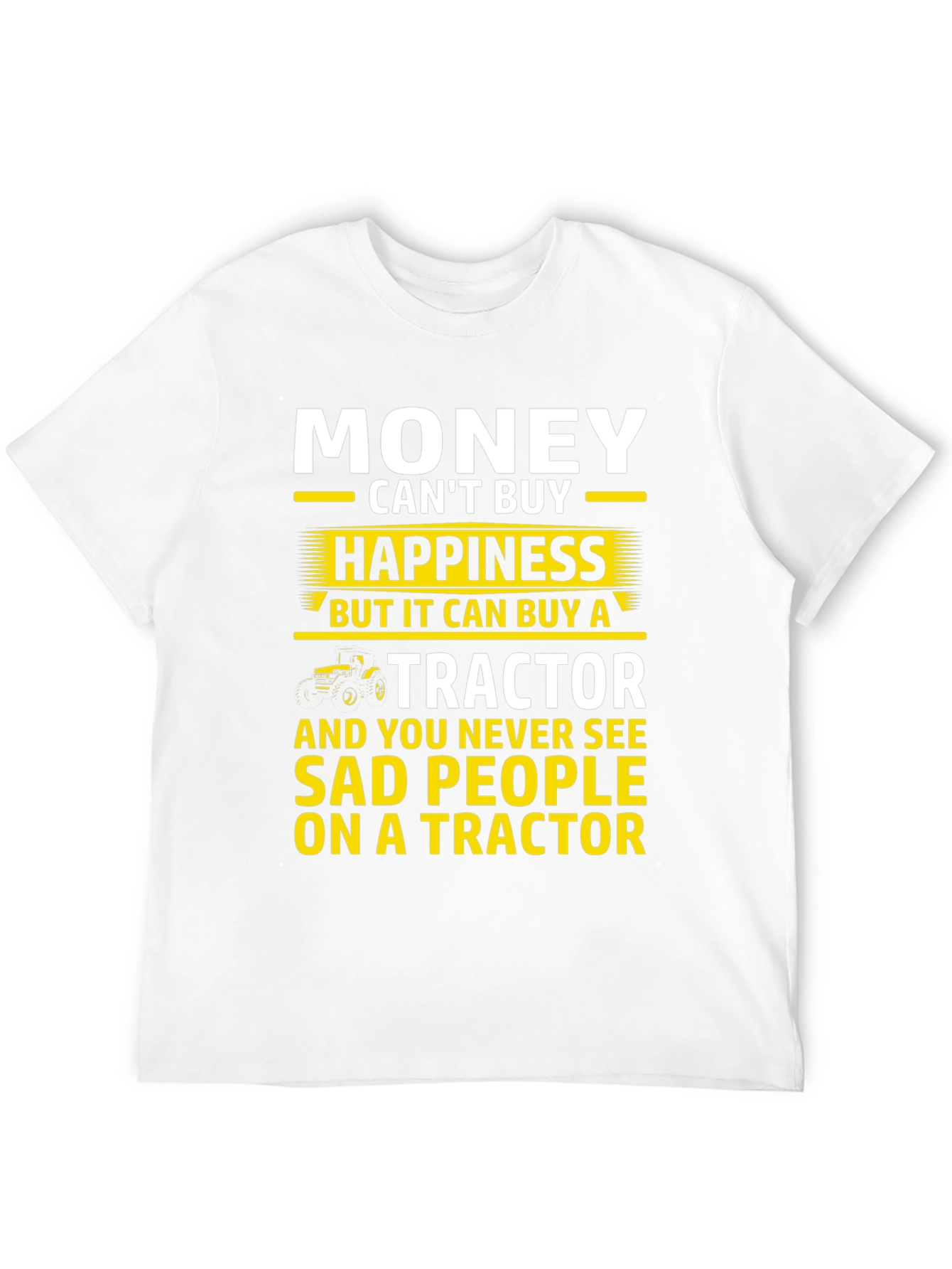 Black Money Can't Buy Happiness Tractor Graphic T-Shirt view 12