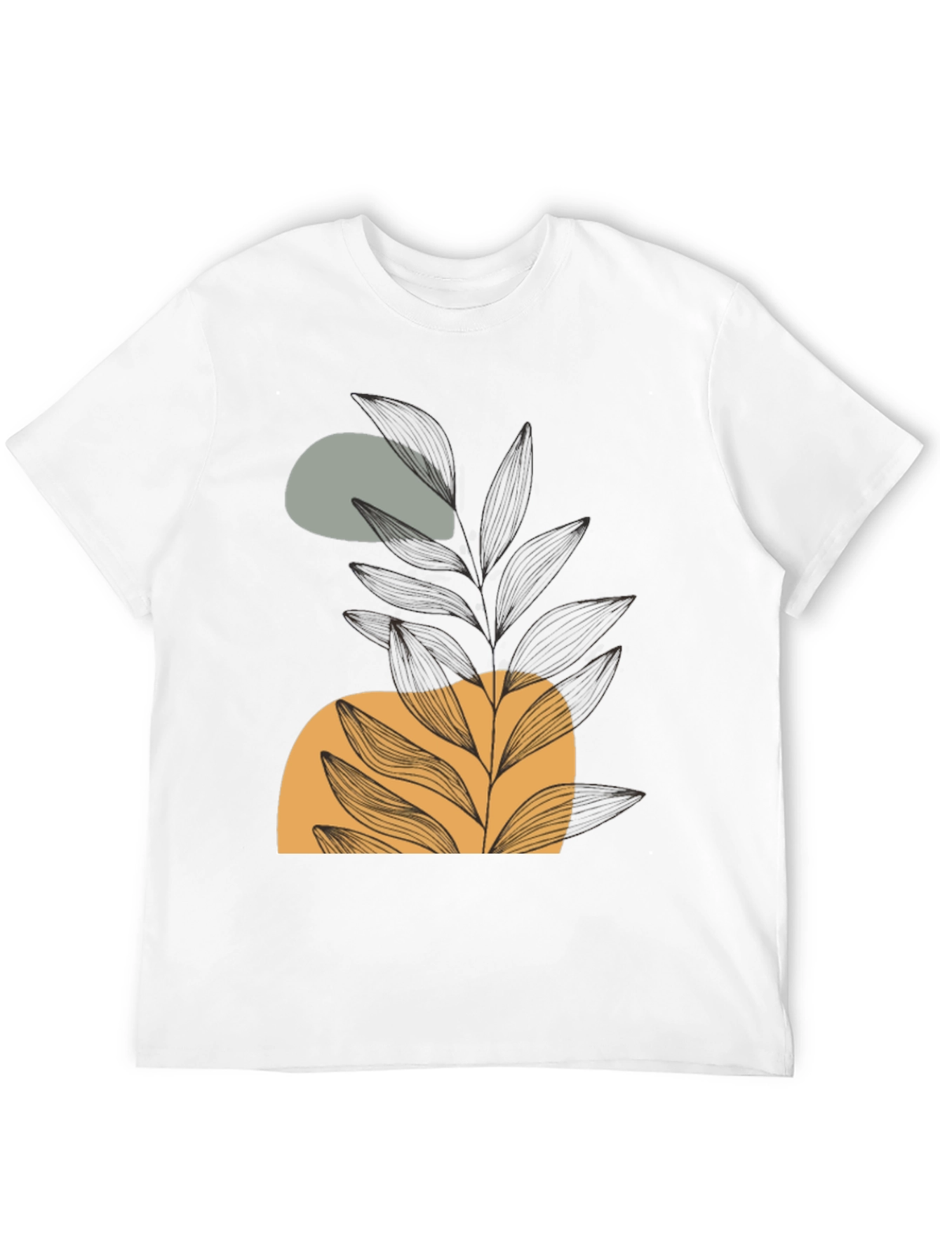 Black Abstract Plant Graphic Tee - Modern Casual Style view 12