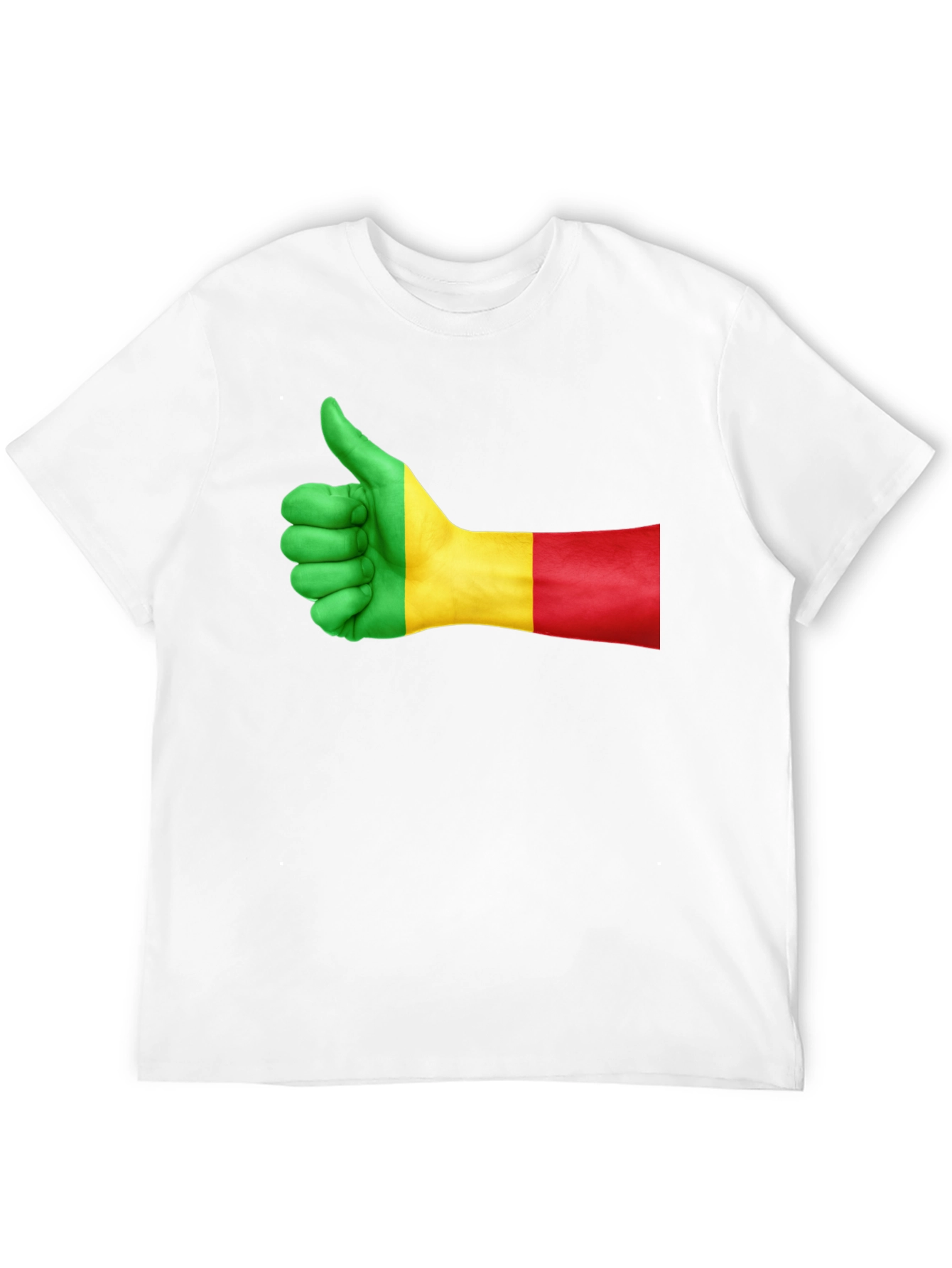Mali Flag Thumbs Up Graphic Black T-Shirt - 12