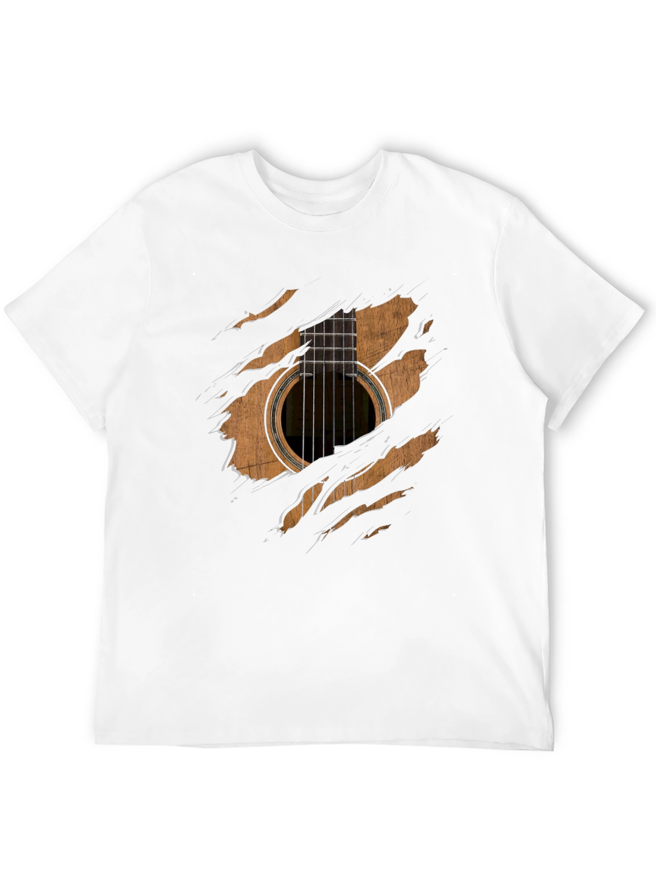 Black Guitar Ripped T-Shirt view 12