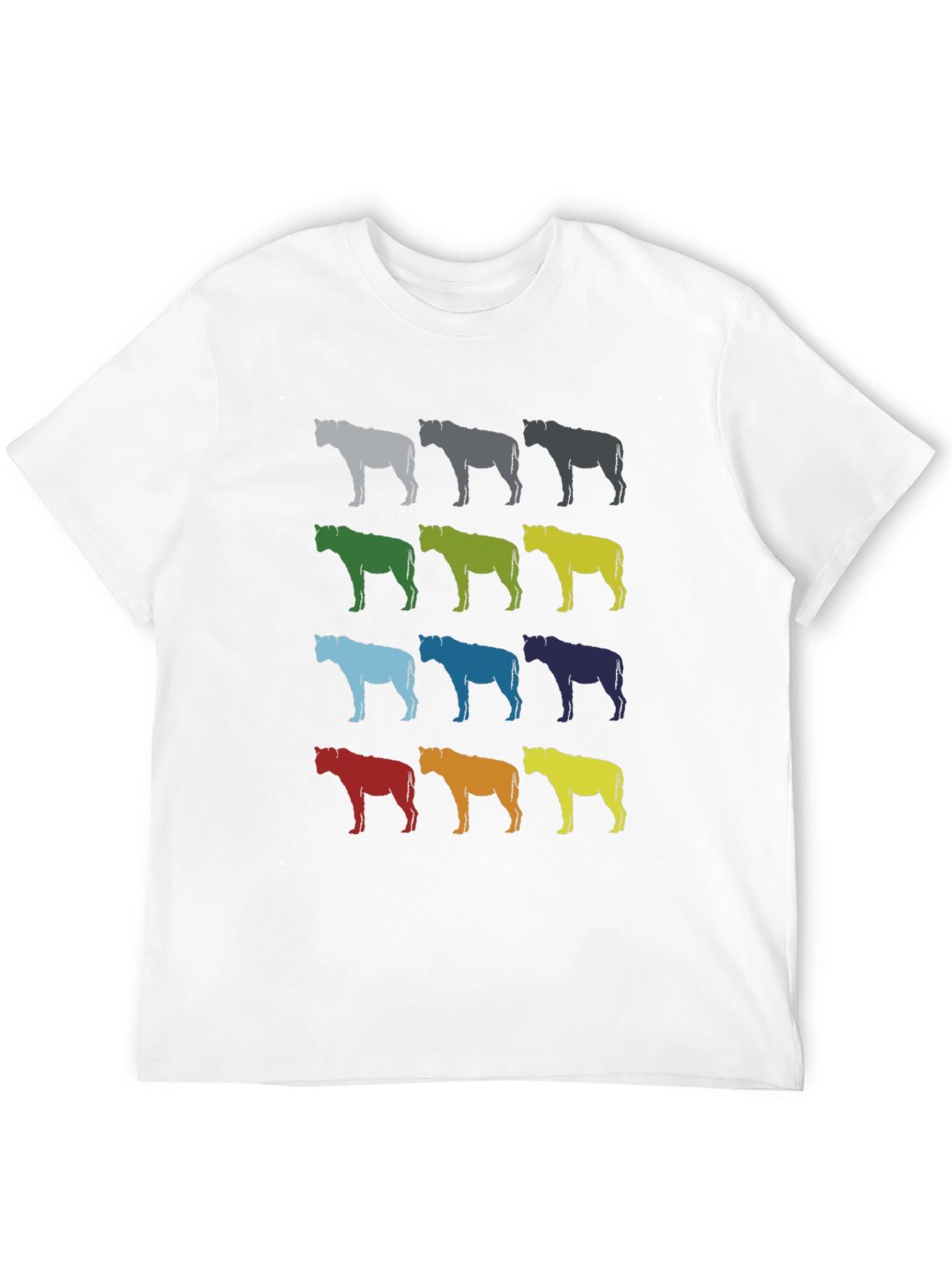 Colorful Bulls Graphic Tee - Stylish Men's Black T-Shirt - 12