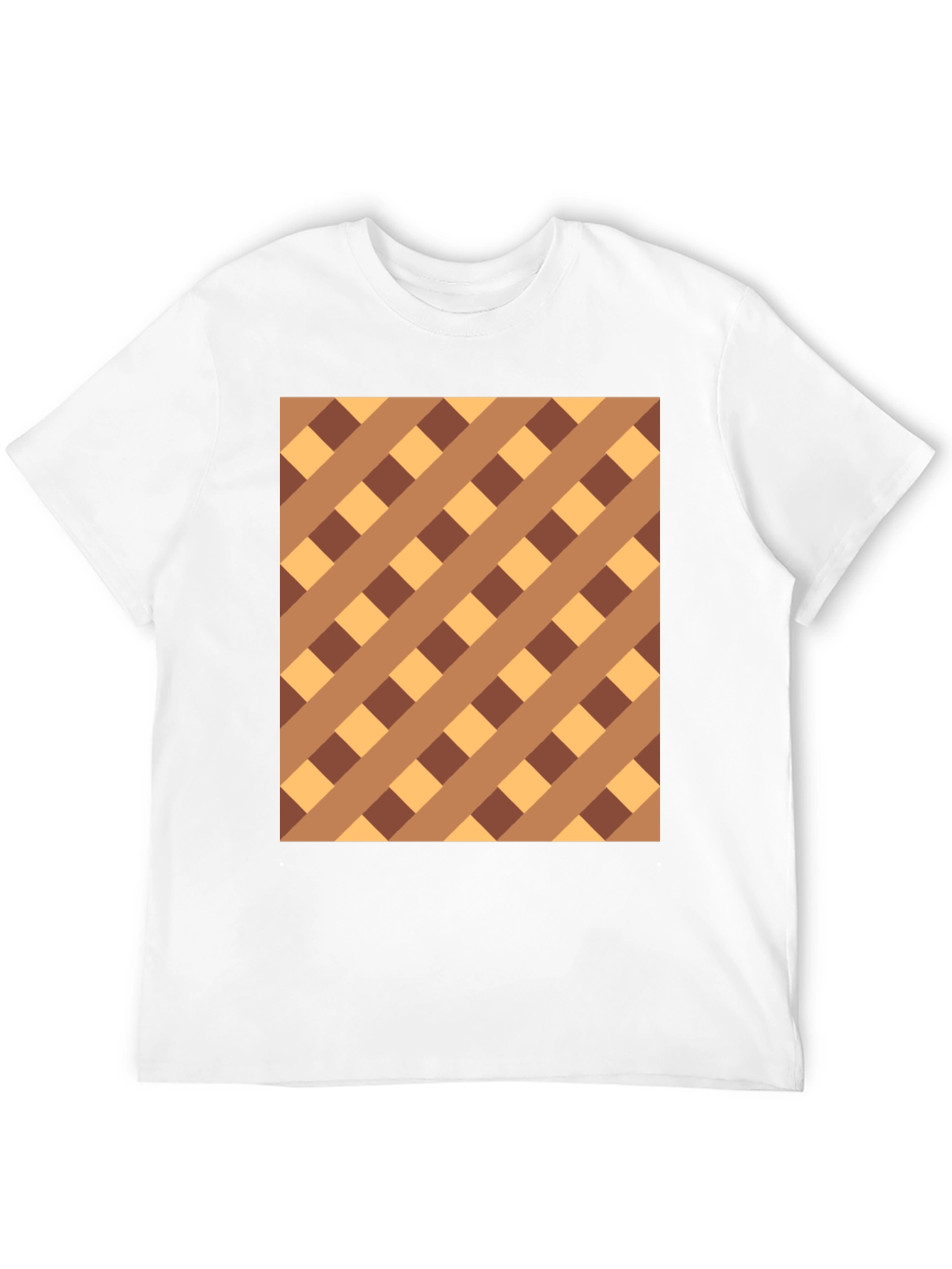 Black Brown Checkered Pattern Black Tee view 12