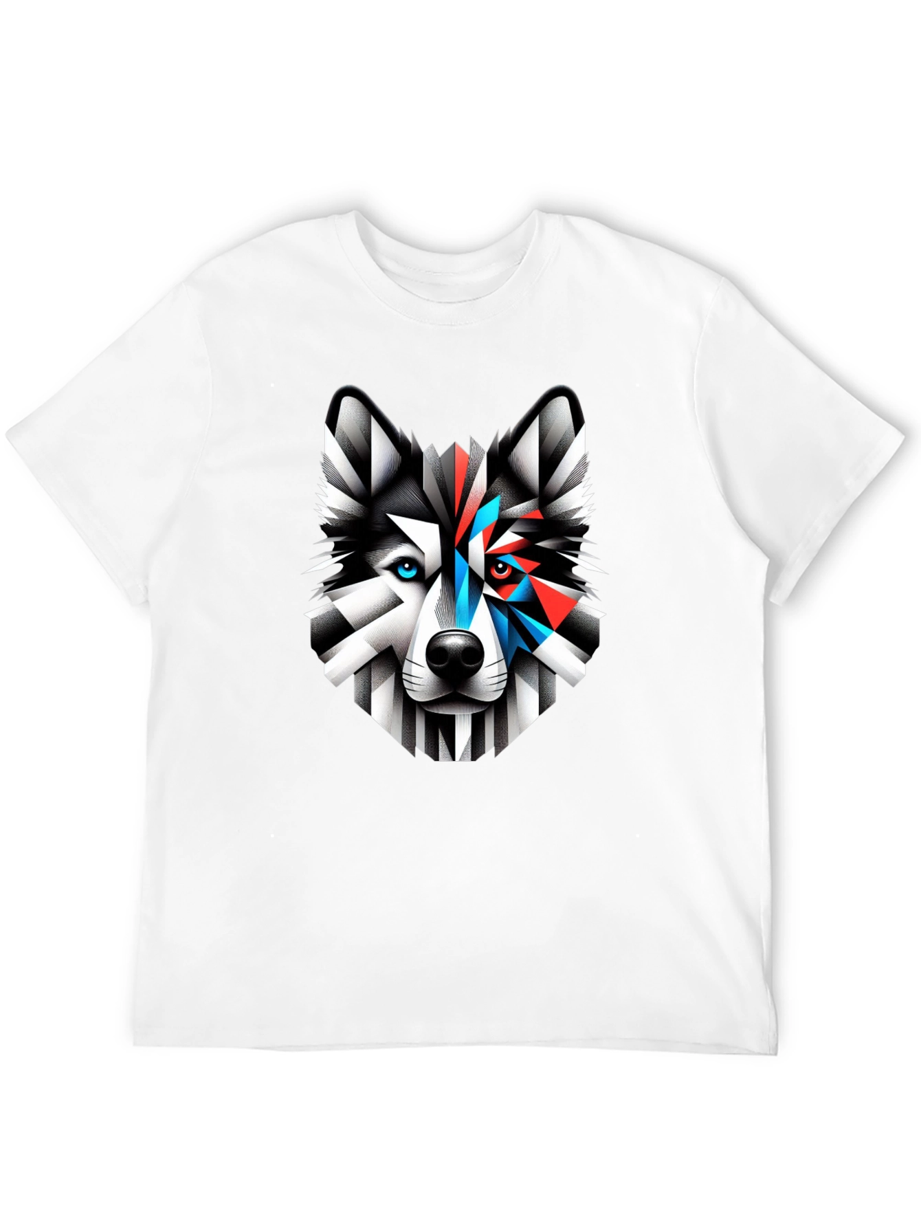 Black Geometric Wolf Graphic Print Tee view 12