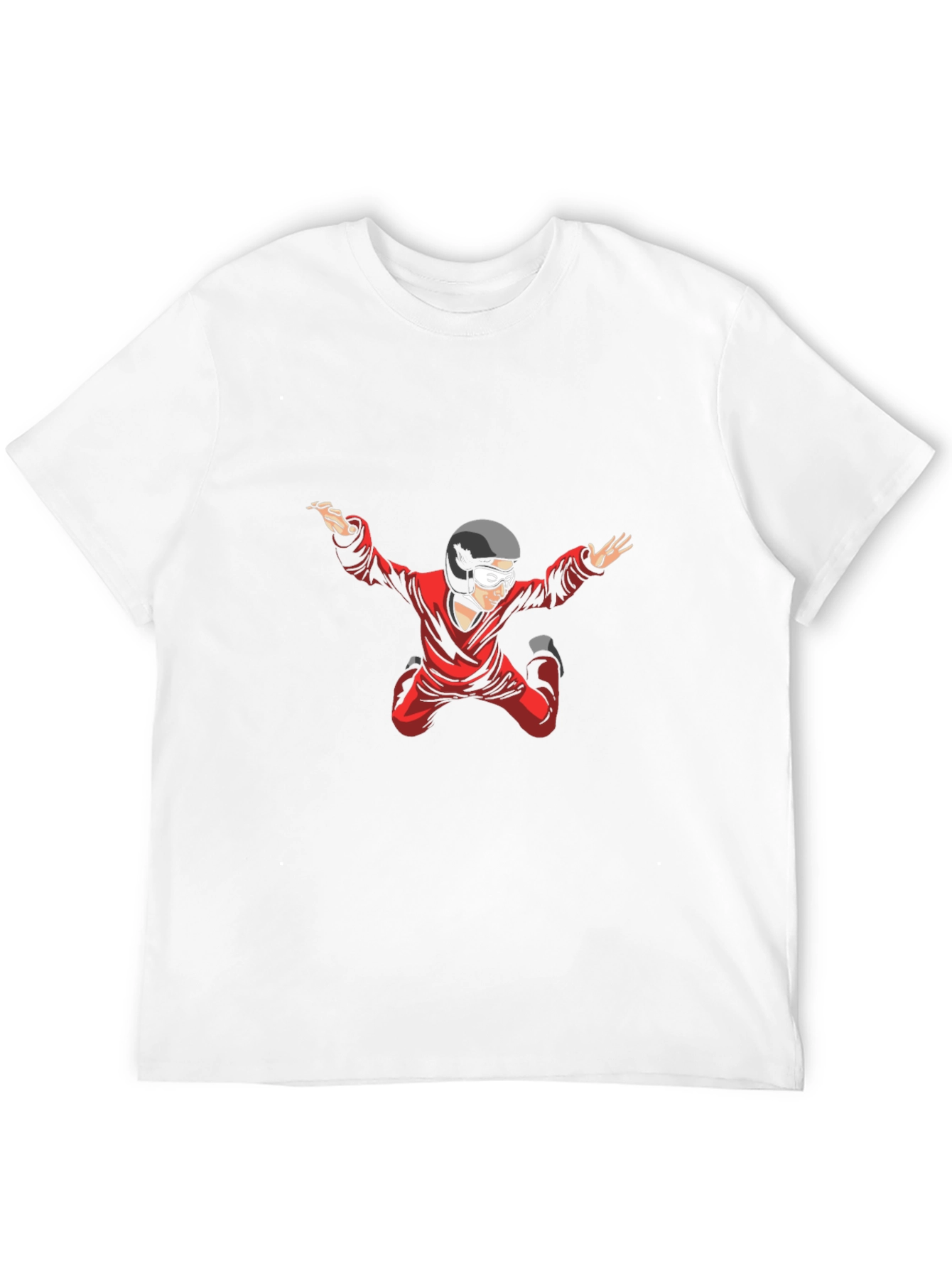 Black Skydiving Cartoon Graphic T-Shirt view 12