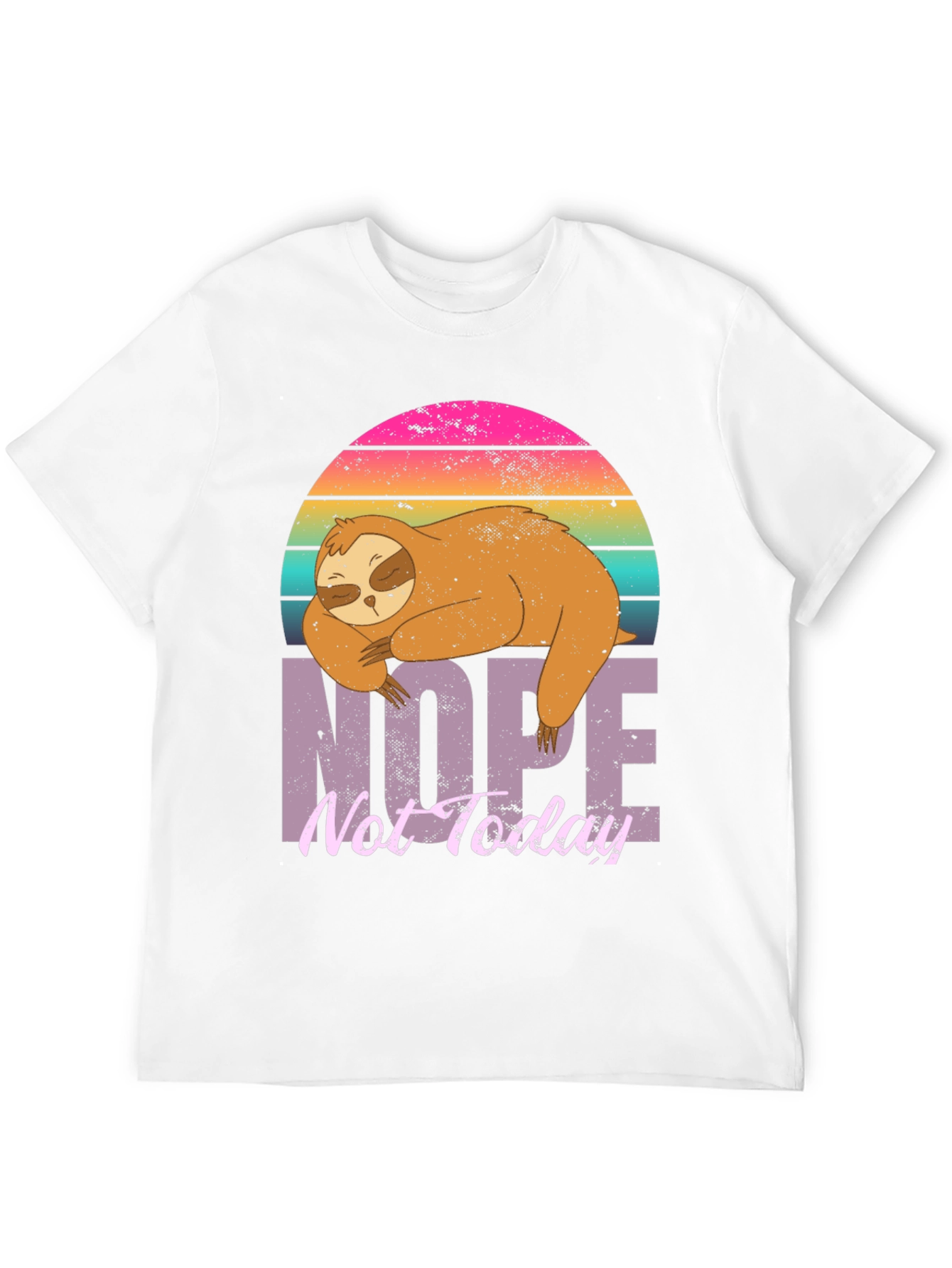Black Nope Not Today Sloth Graphic T-Shirt view 12