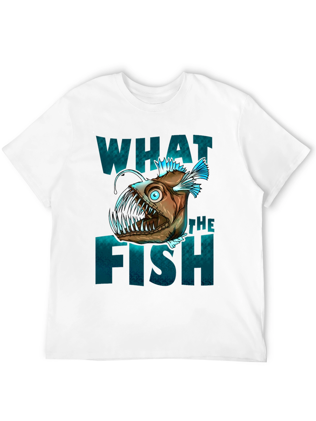 Black What The Fish T-Shirt - Anglerfish Graphic Tee view 12