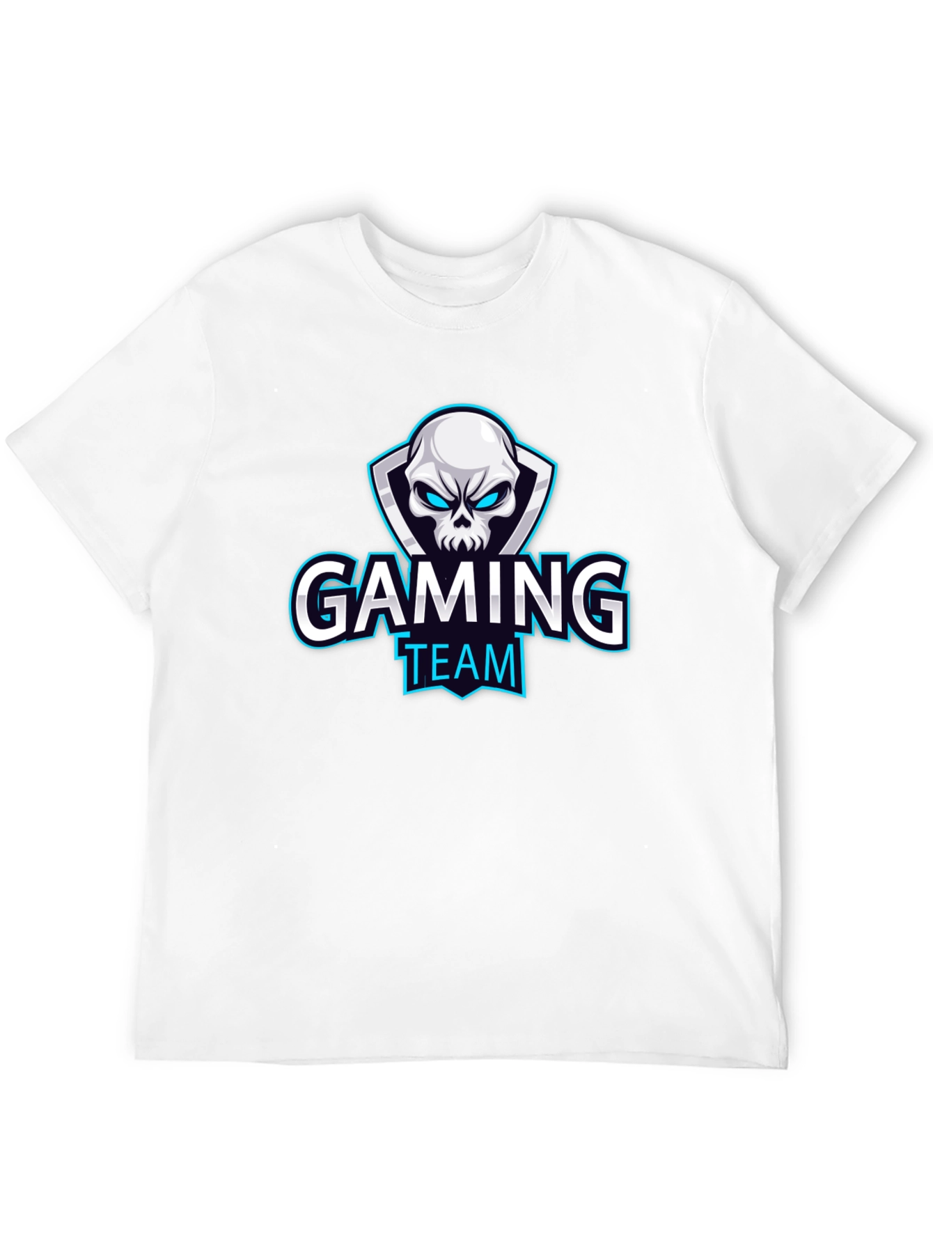 Black Gaming Team T-Shirt - Skull Design view 12