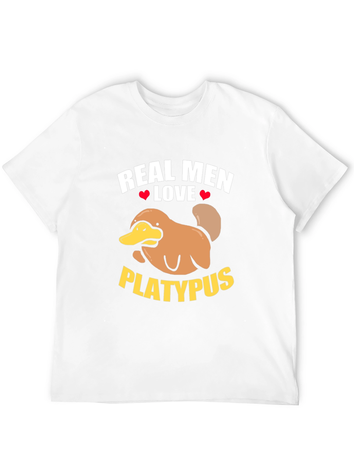 Black Real Men Love Platypus T-Shirt - Novelty Graphic Tee view 12