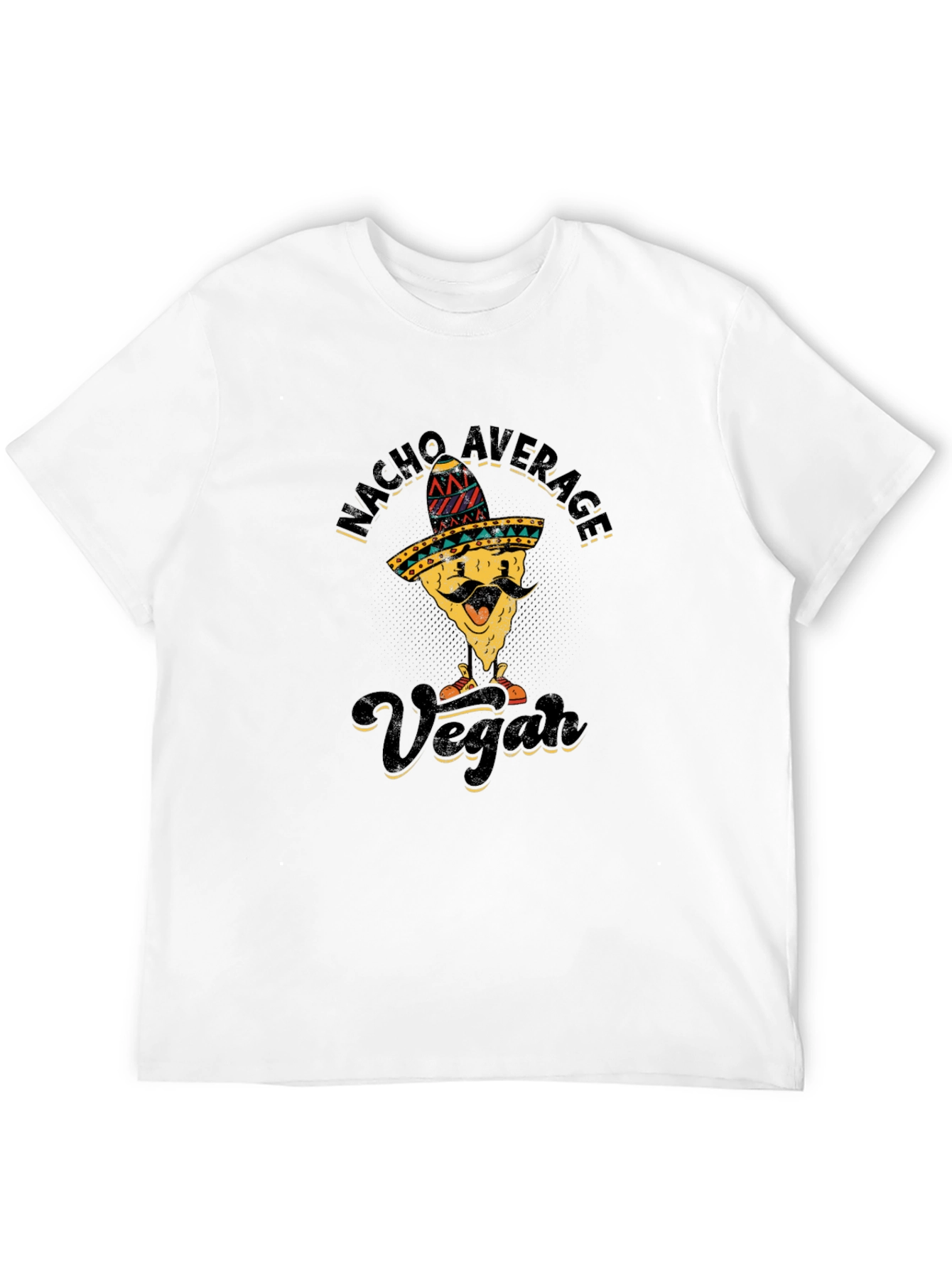 Black Nacho Average Vegan T-Shirt - Funny Graphic Tee view 12