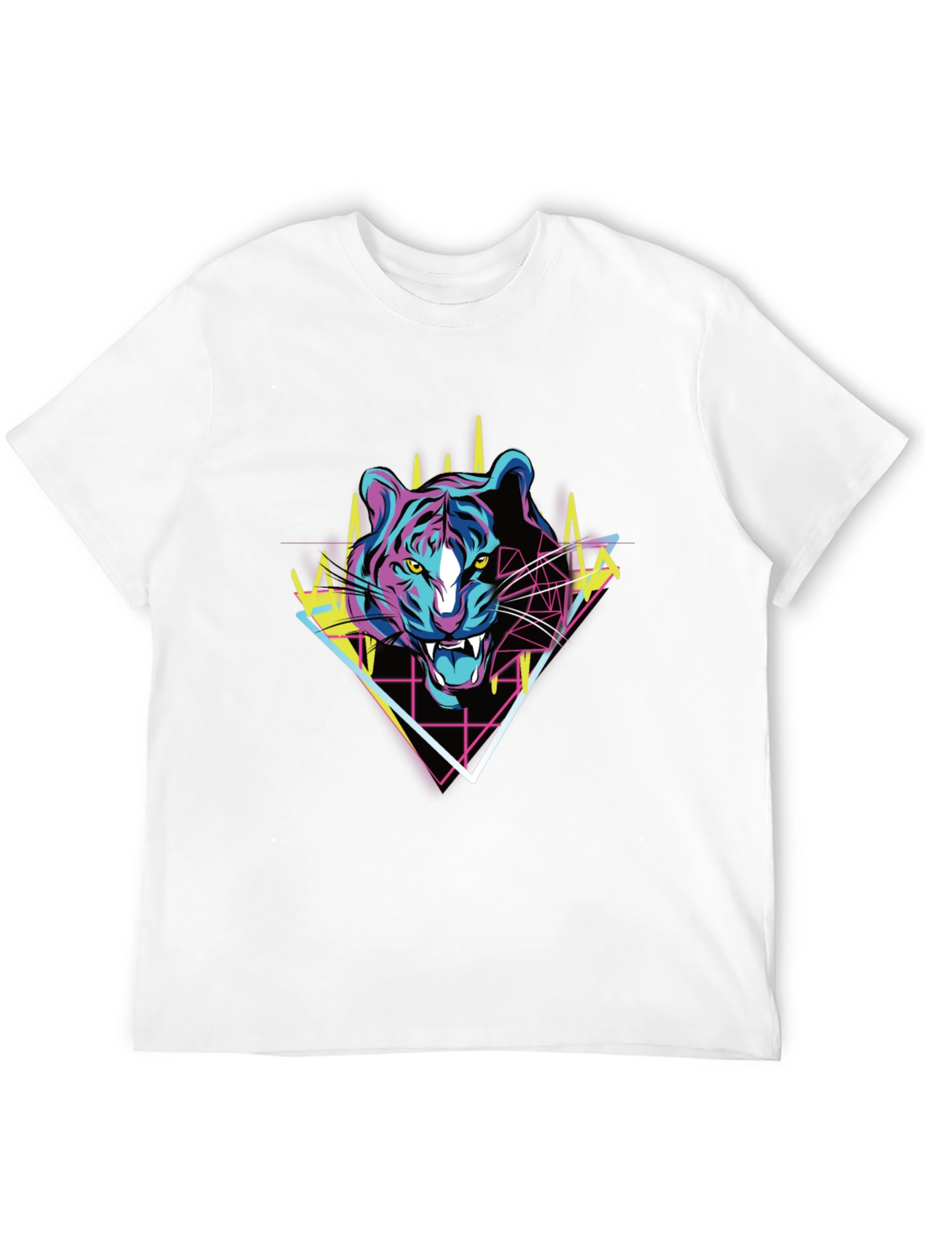 Black Retro Tiger Graphic Tee - Bold Animal Print T-Shirt view 12