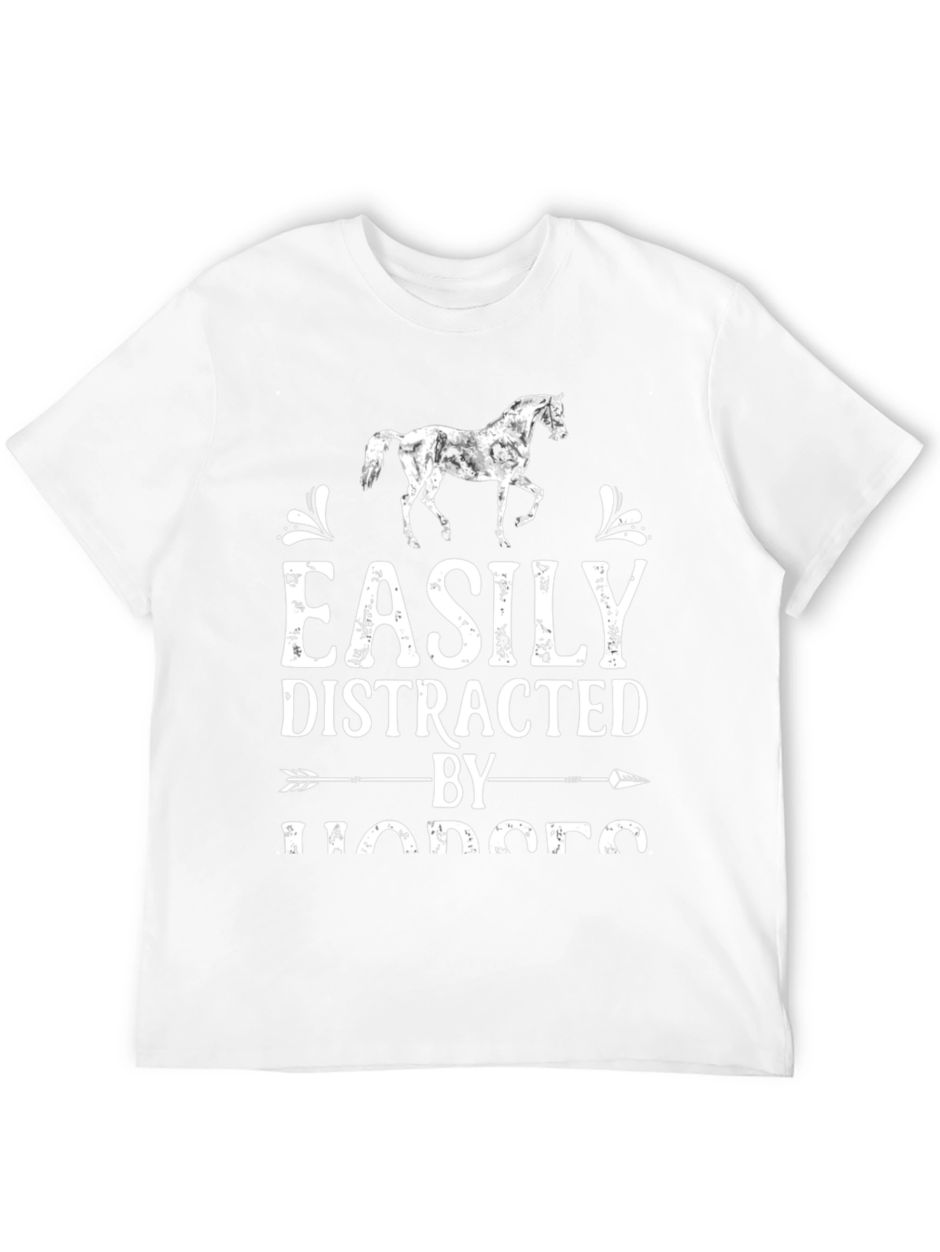 Black Easily Distracted By Horses Tee view 12
