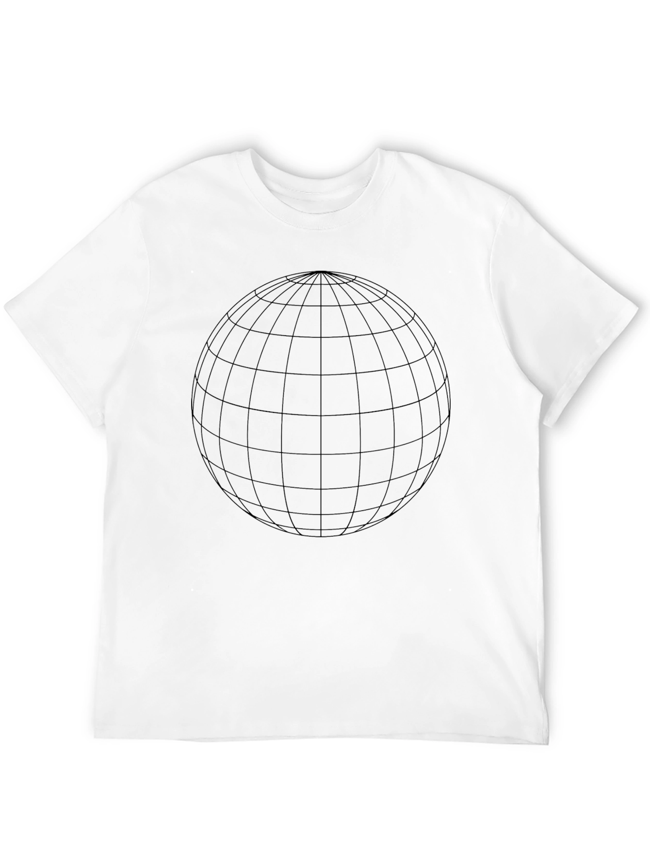 Black Geometric Globe Graphic Tee - Modern Black T-Shirt view 12