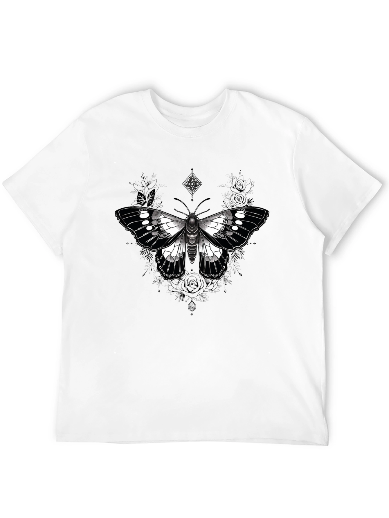 Black Butterfly Graphic Print Black T-Shirt view 12