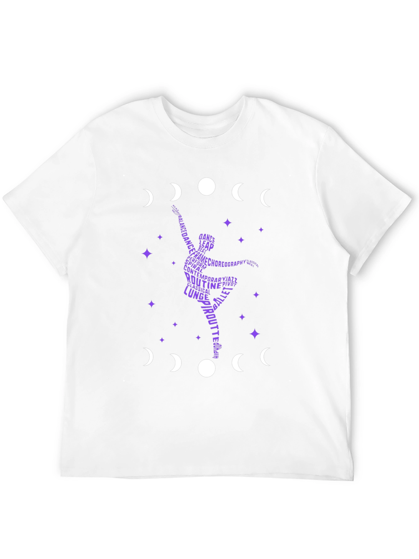 Black Dance Silhouette T-Shirt - Moon Phase Design view 12