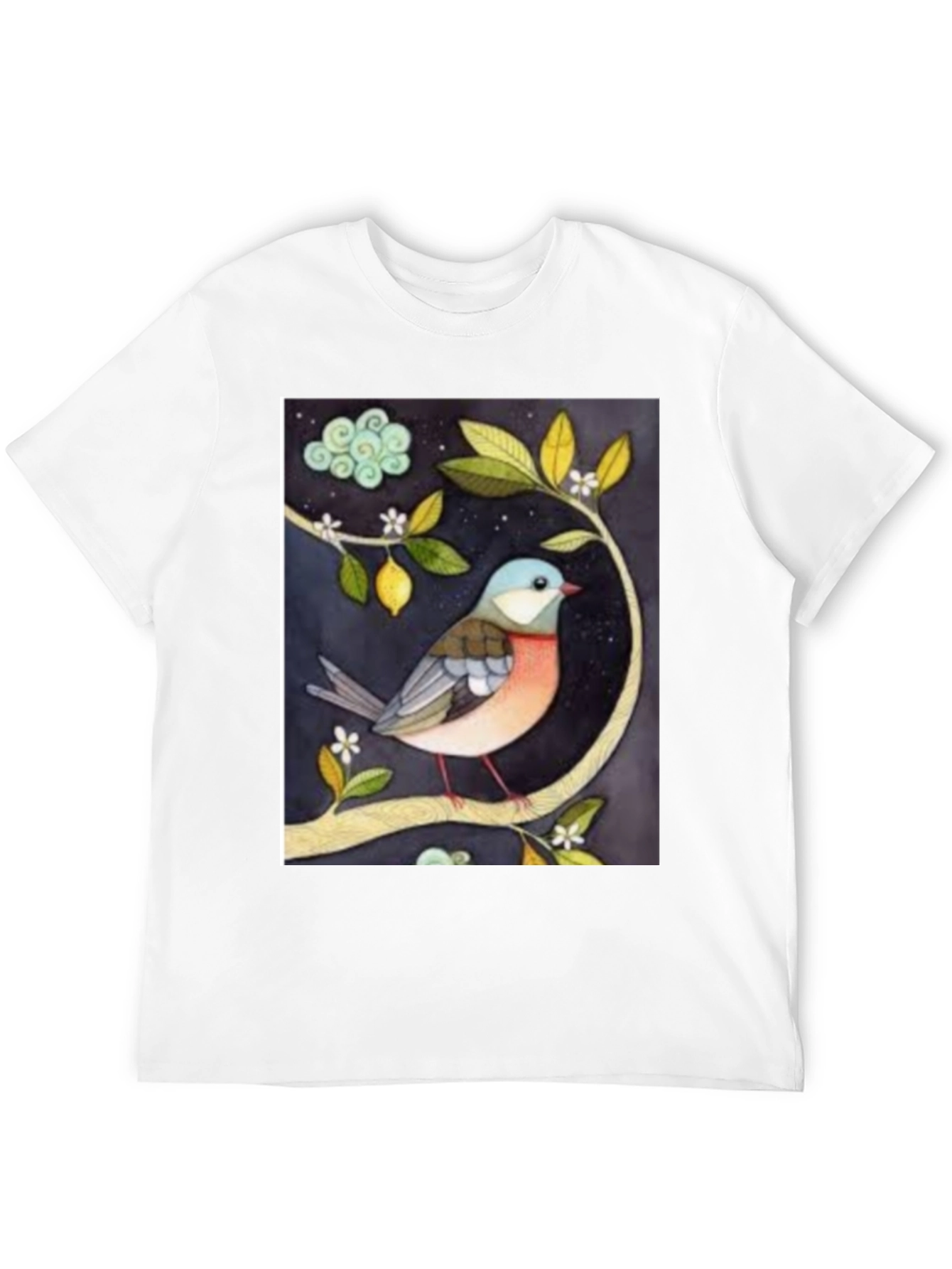 Black Bird on Branch Graphic T-Shirt view 12