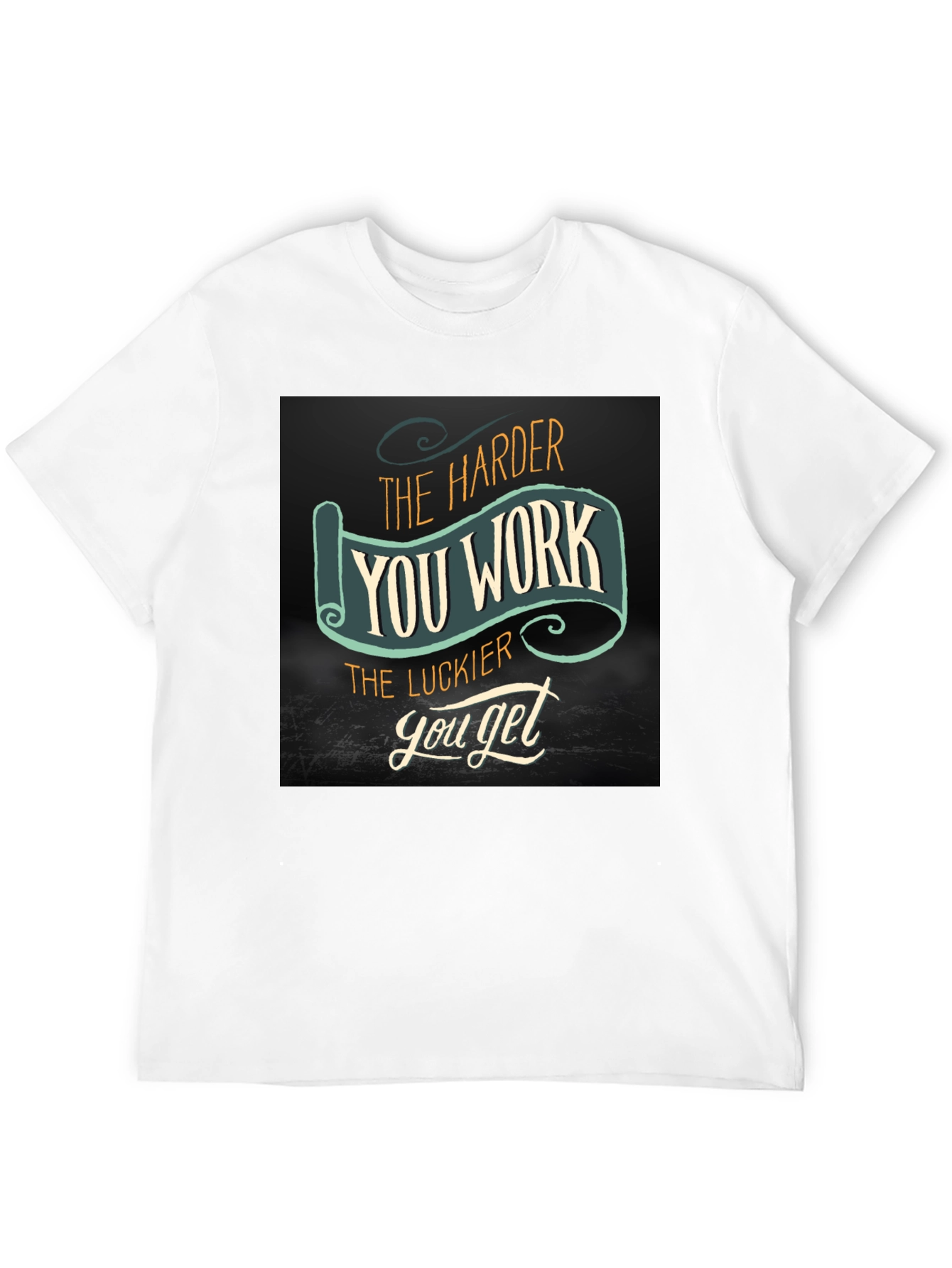 Black Work Harder Get Luckier Black T-Shirt view 12