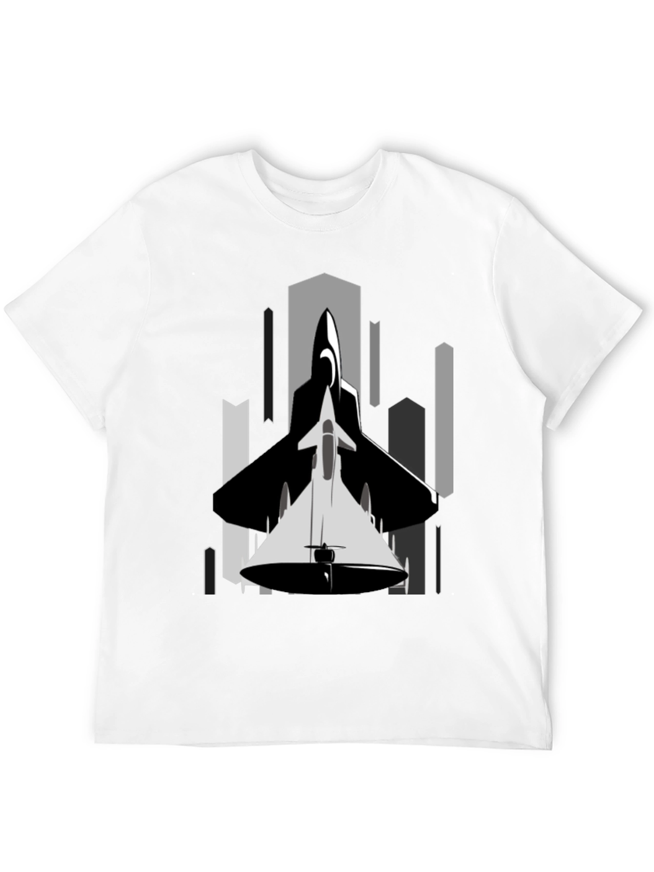 Black Stealth Jet Graphic Tee - Urban Style Black T-Shirt view 12