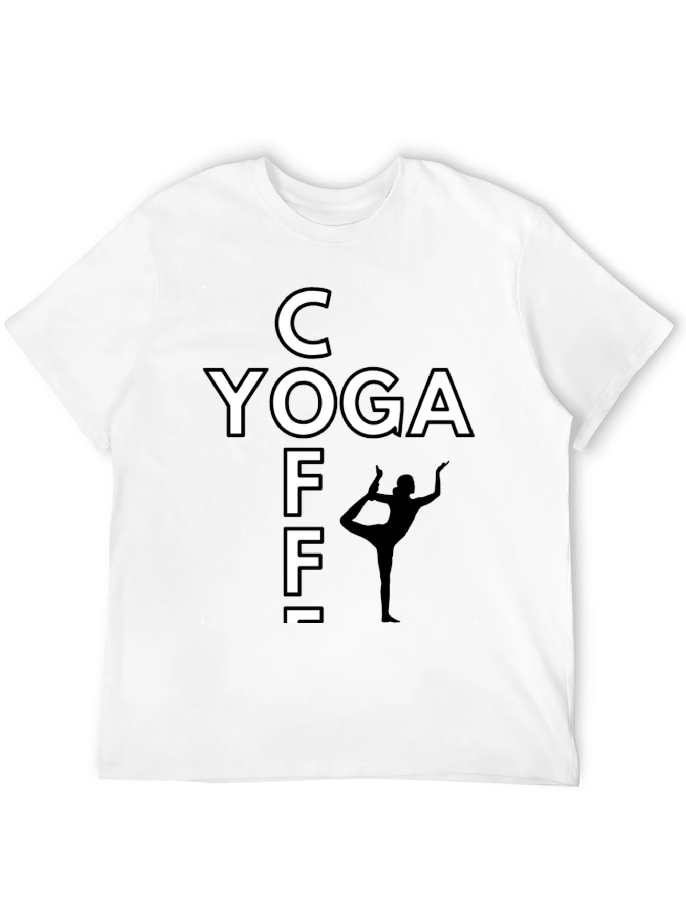 Black Yoga Coffee T-Shirt - Black, Comfy, Relaxed Fit view 12