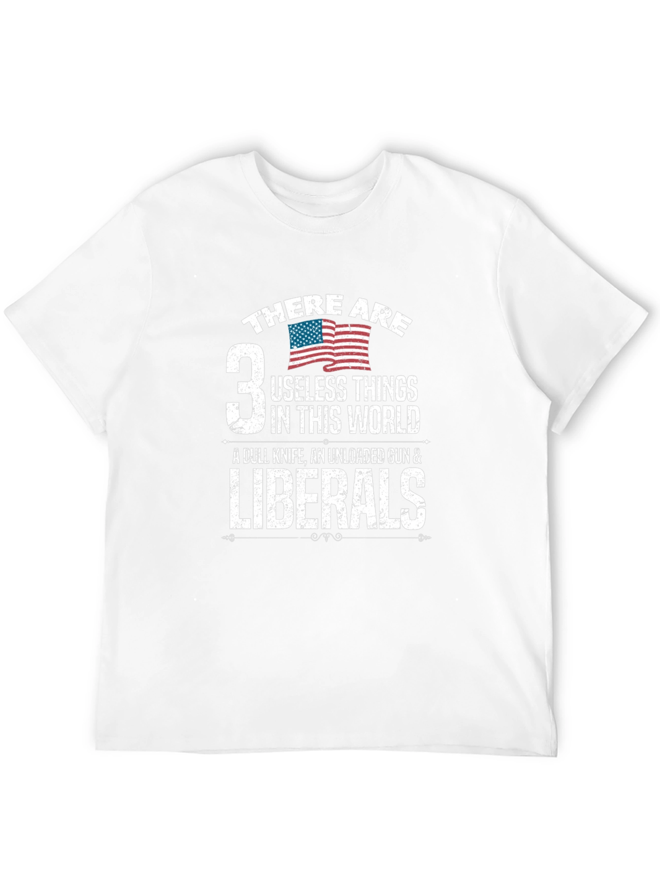 Black 3 Useless Things Funny Political T-Shirt view 12