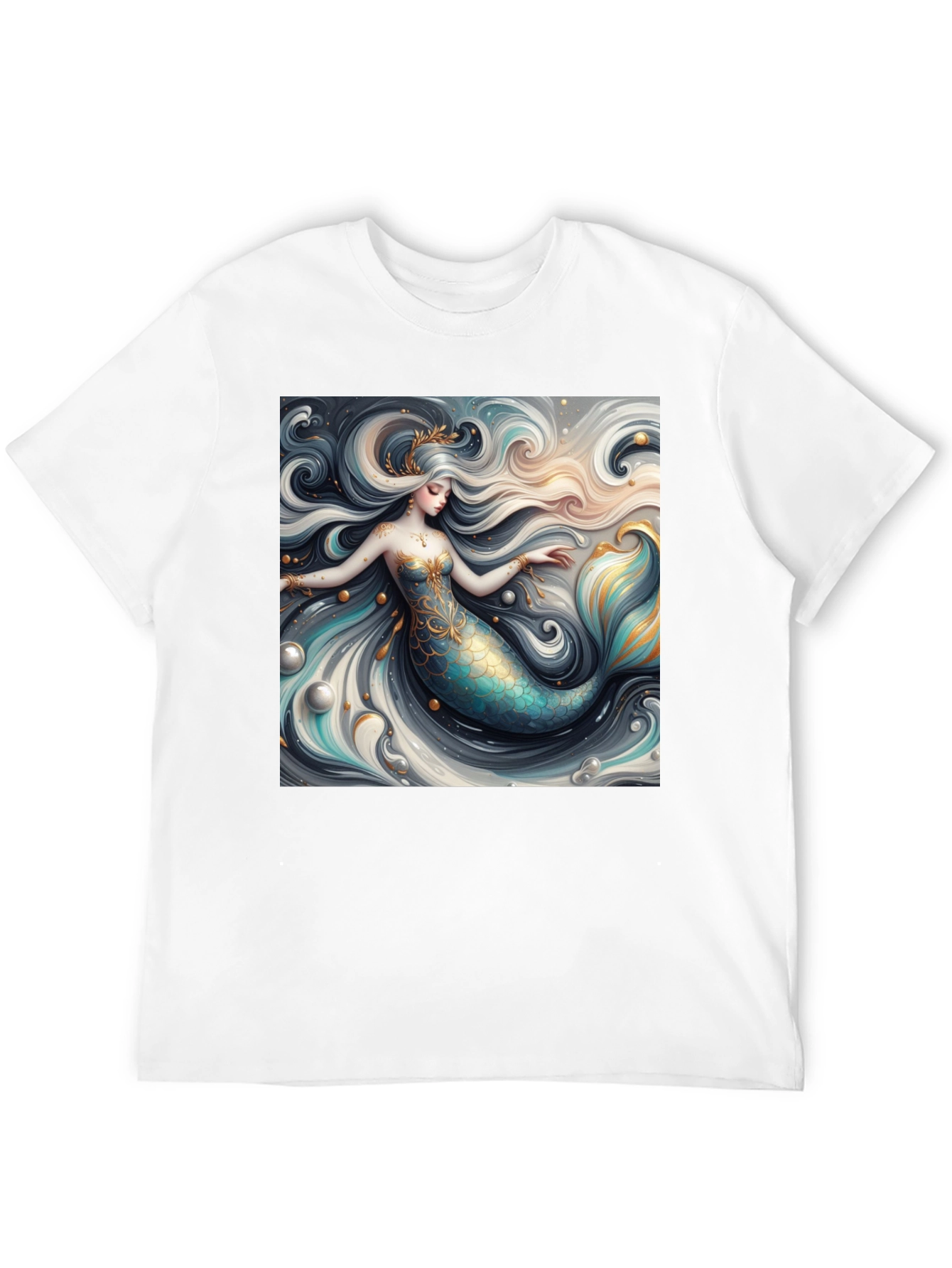 Black Mermaid Graphic Tee - Stylish Fantasy Print view 12
