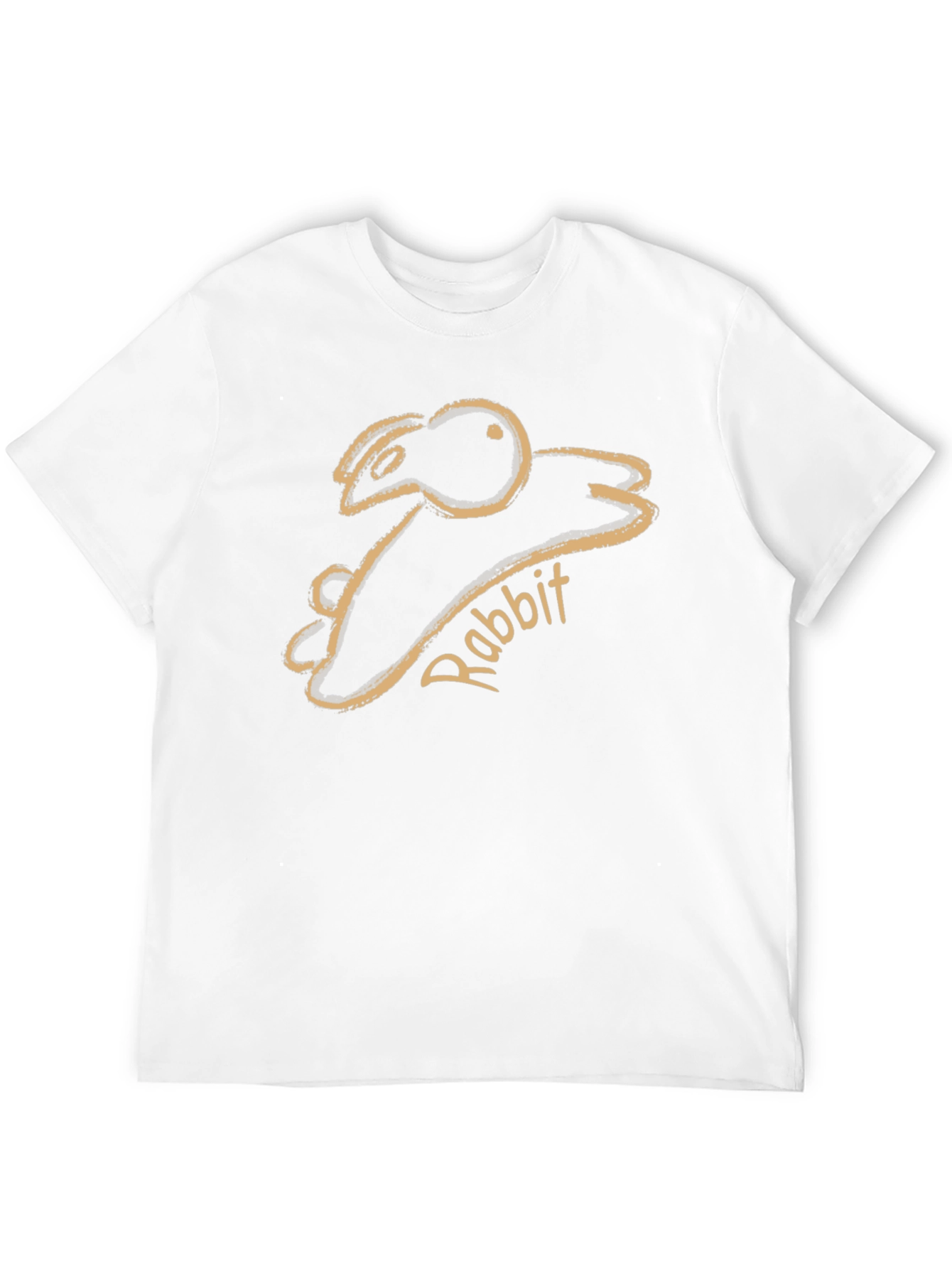 Black Rabbit Sketch Graphic Tee - Unisex Black T-Shirt view 12