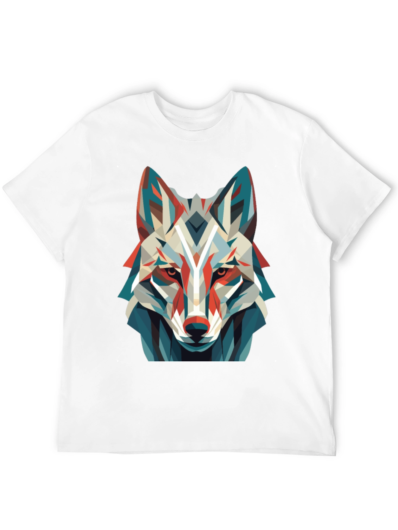 Black Geometric Wolf Graphic Tee - Modern Art Shirt view 12