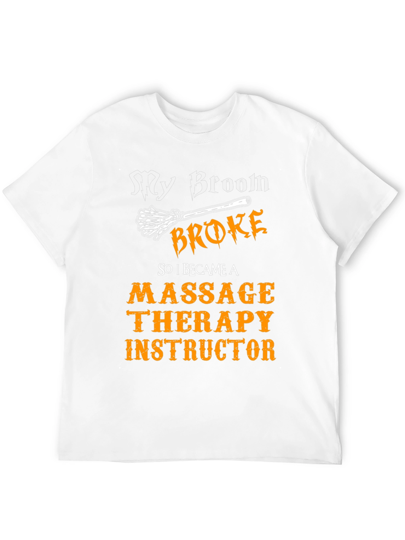 Black Massage Therapy Instructor T-Shirt - My Broom Broke view 12