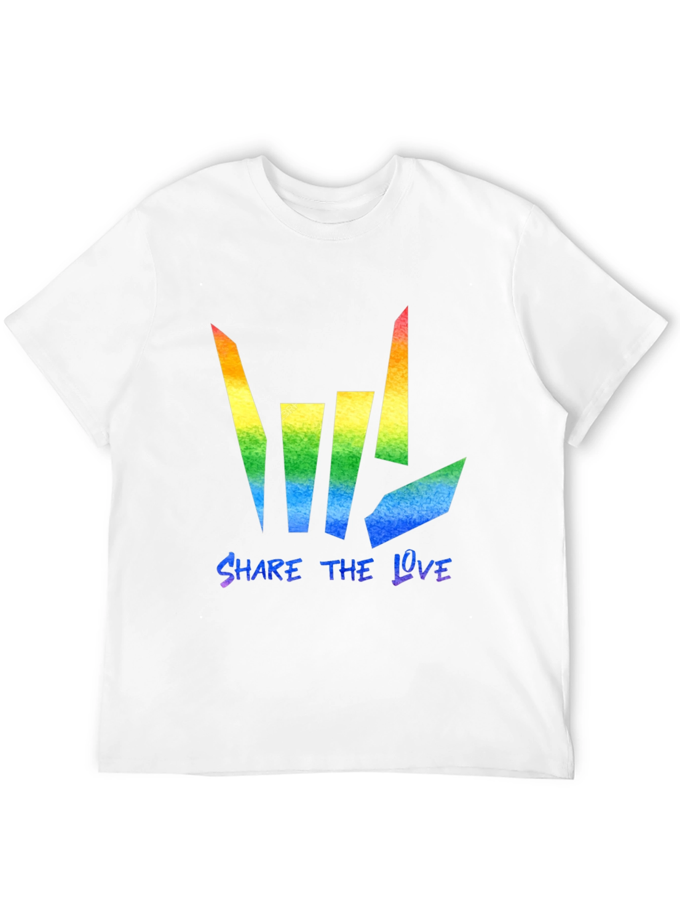 Black Share the Love Rainbow Graphic Tee - Black Cotton Blend view 12