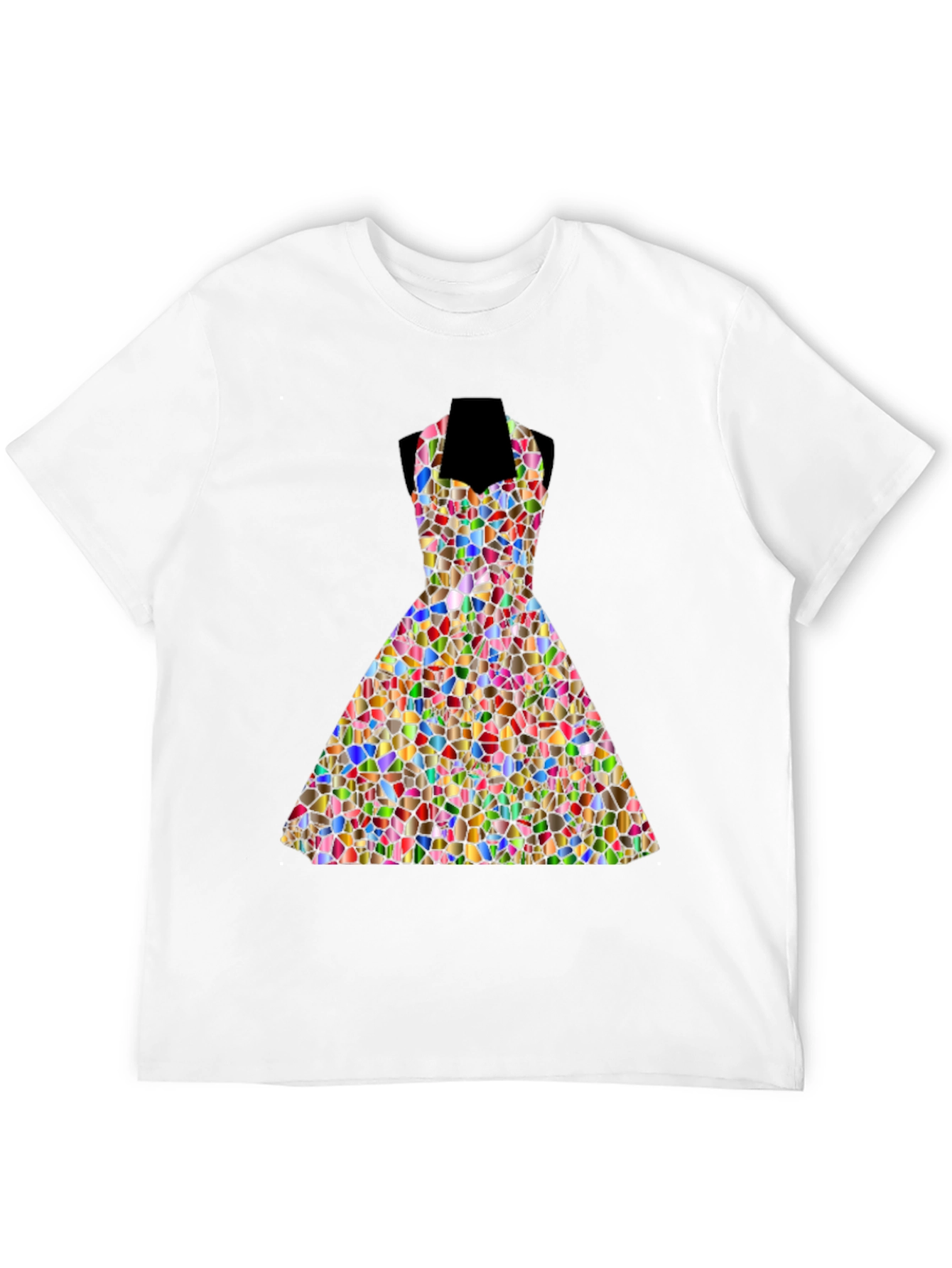 Black Mosaic Dress T-Shirt - Abstract Art Tee view 12