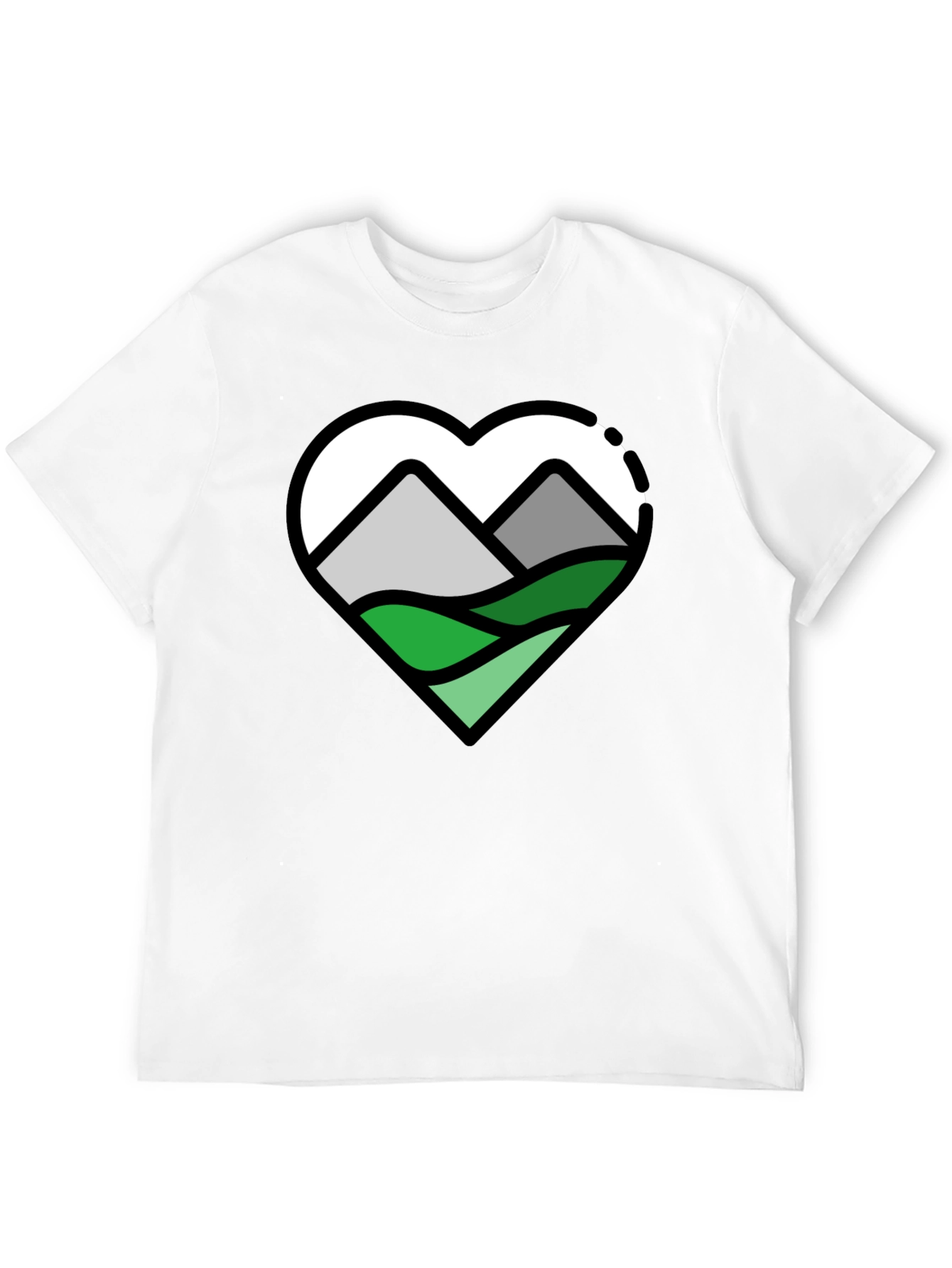 Black Mountain Heart Graphic T-Shirt - Nature Lover Tee view 12