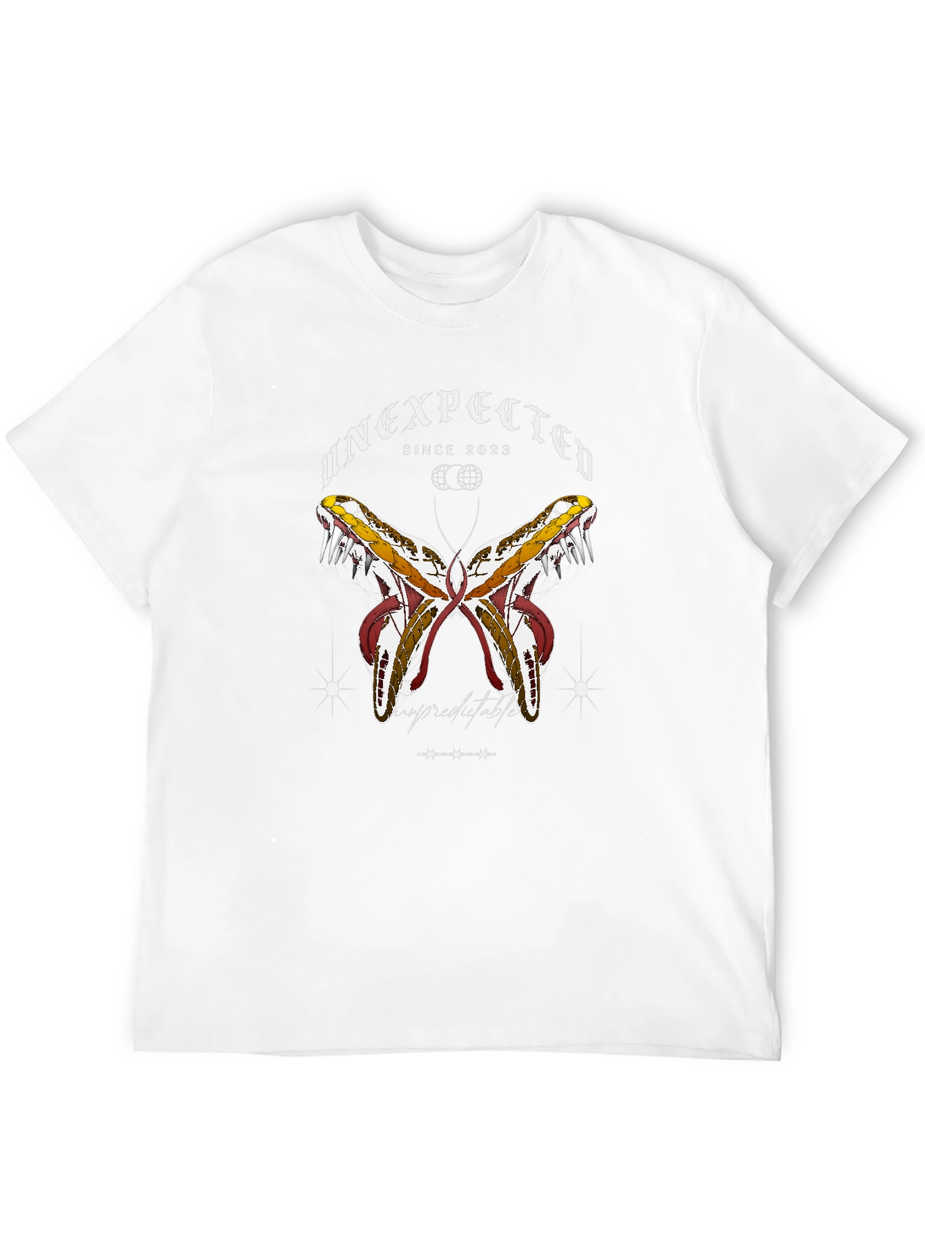 Black Unexpected Snake Butterfly Graphic Tee view 12