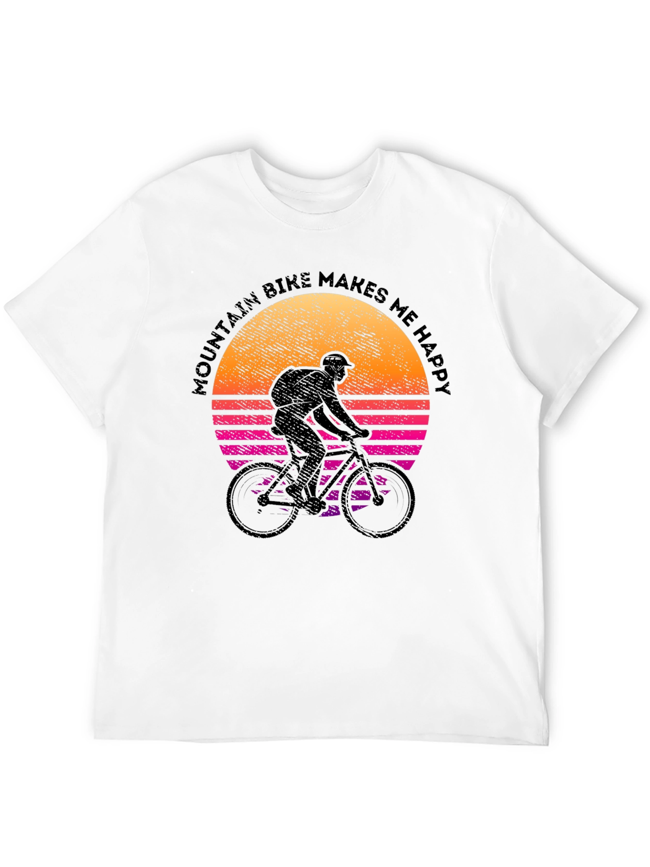 Black Mountain Bike Makes Me Happy Graphic Tee view 12