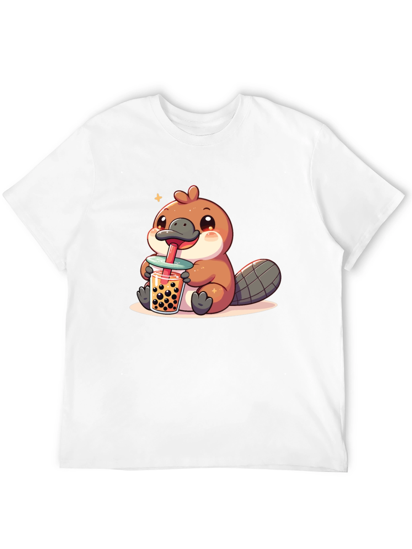Black Cute Beaver Boba Tea Graphic Tee view 12
