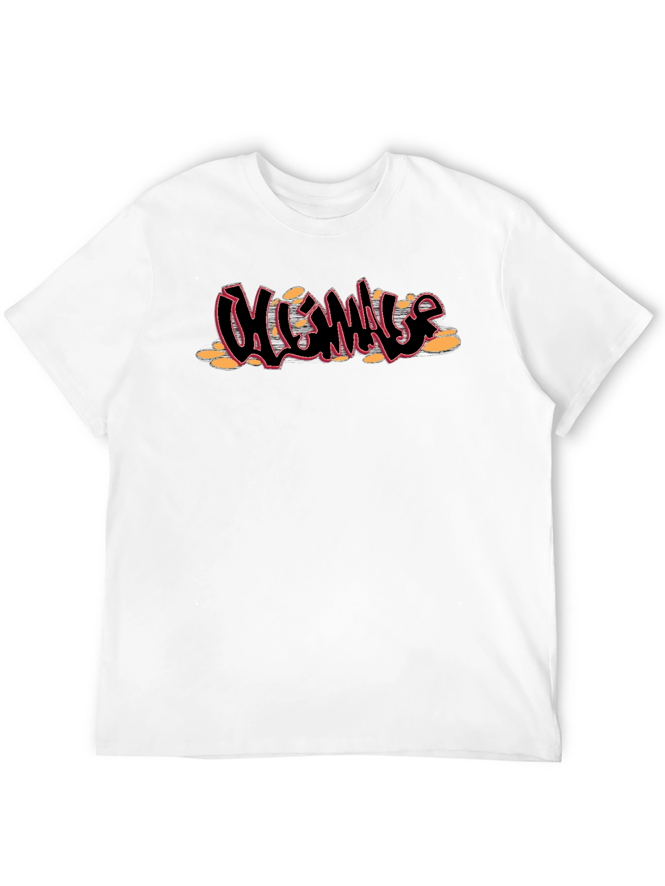 Black Black T-Shirt with Graffiti Style Design view 12