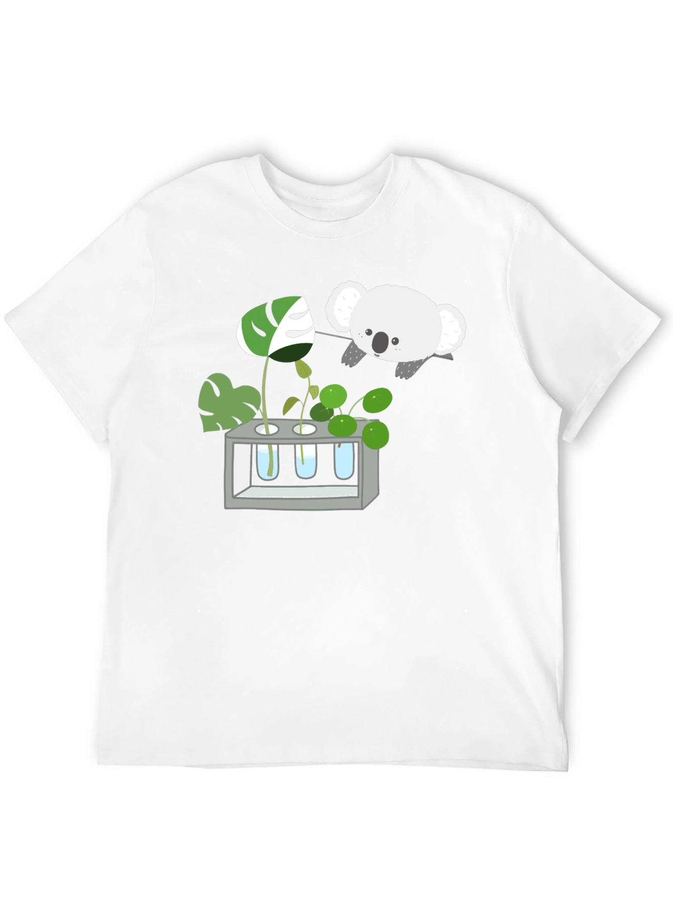 Black Koala & Plant Lover Black T-Shirt view 12