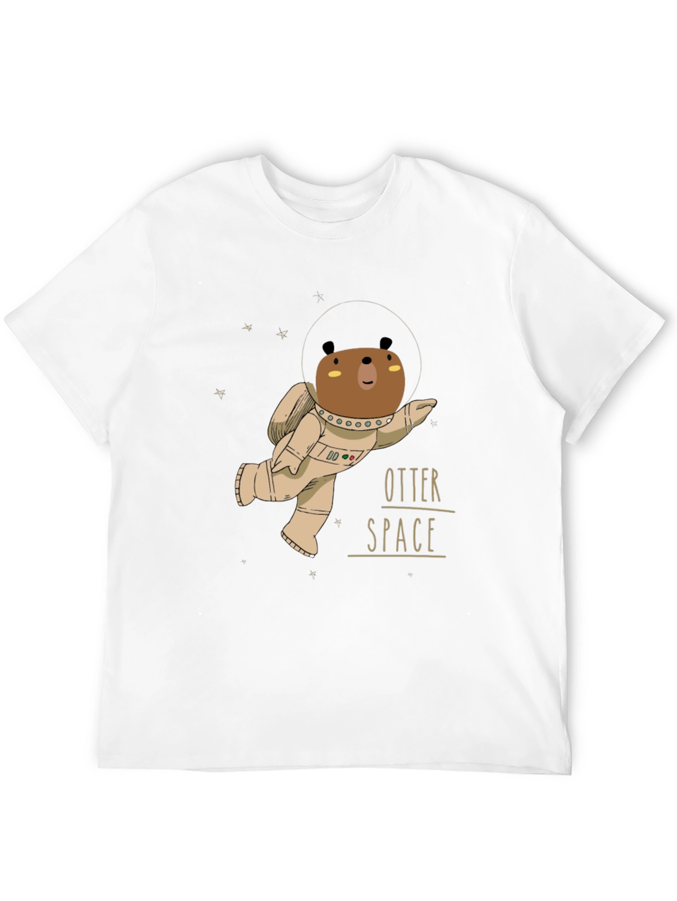 Black Otter Space Black T-Shirt - Astronaut Bear Design view 12