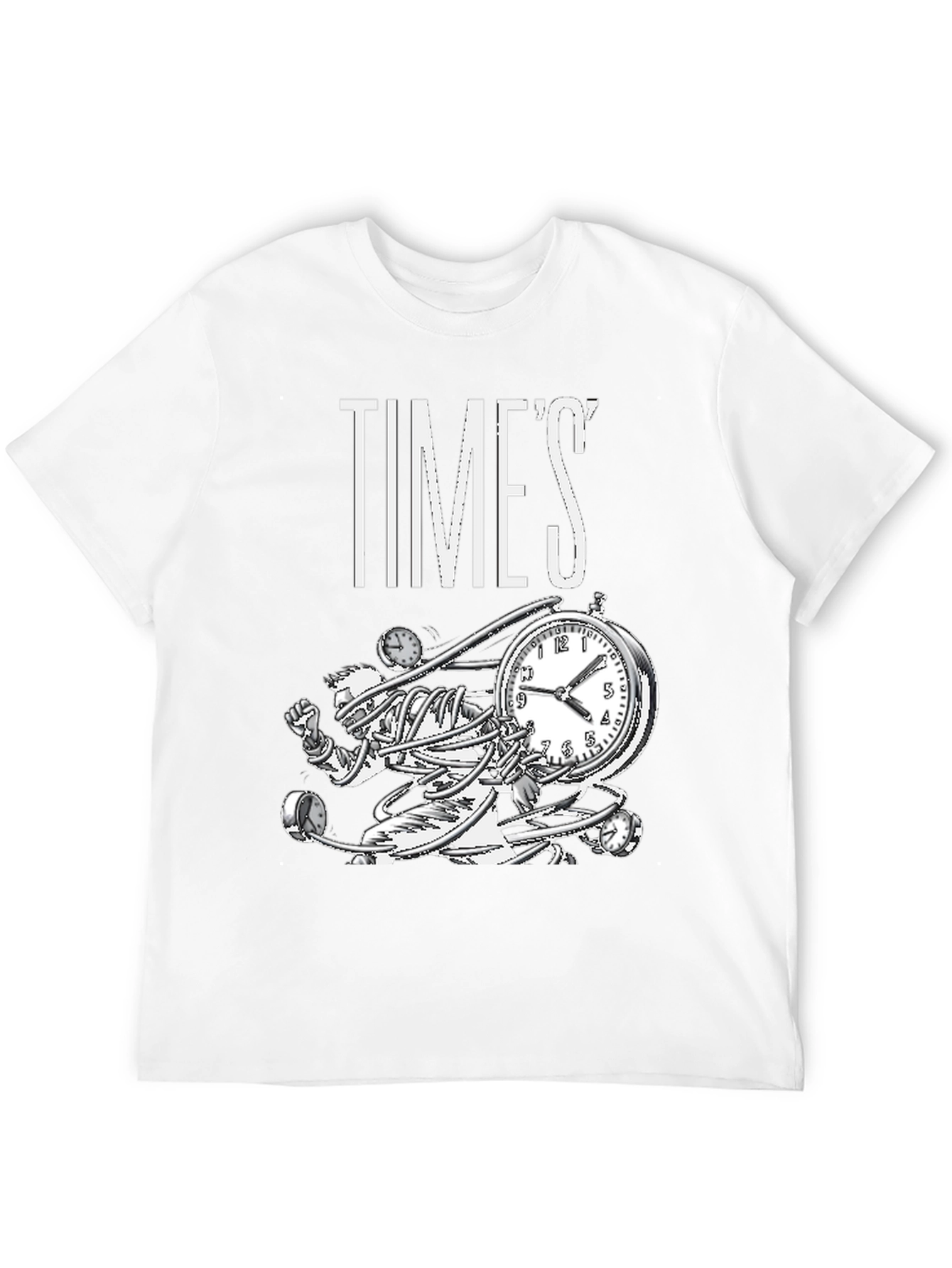 Black Time Warp Graphic Tee - Black Cotton T-Shirt view 12