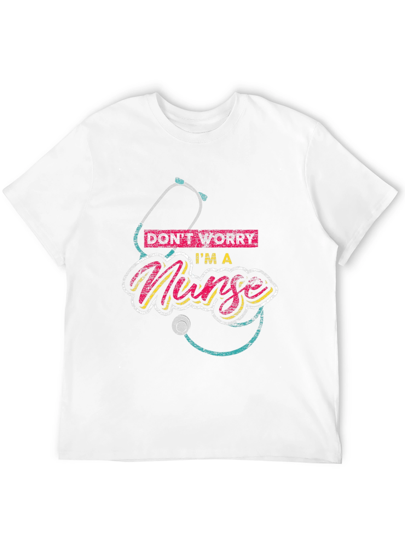 Black Don't Worry I'm a Nurse Black T-Shirt view 12