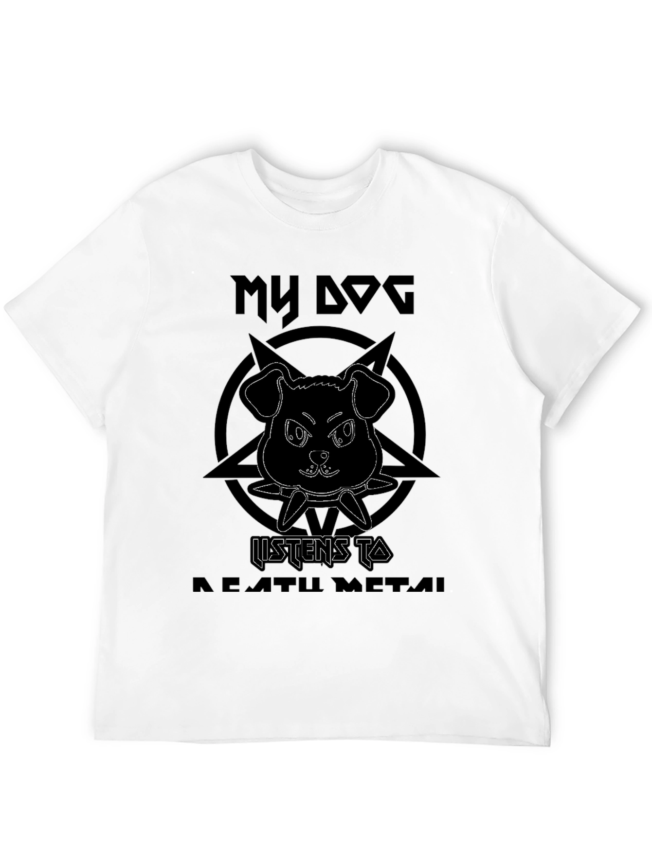 Black My Dog Listens to Death Metal Black Graphic Tee view 12