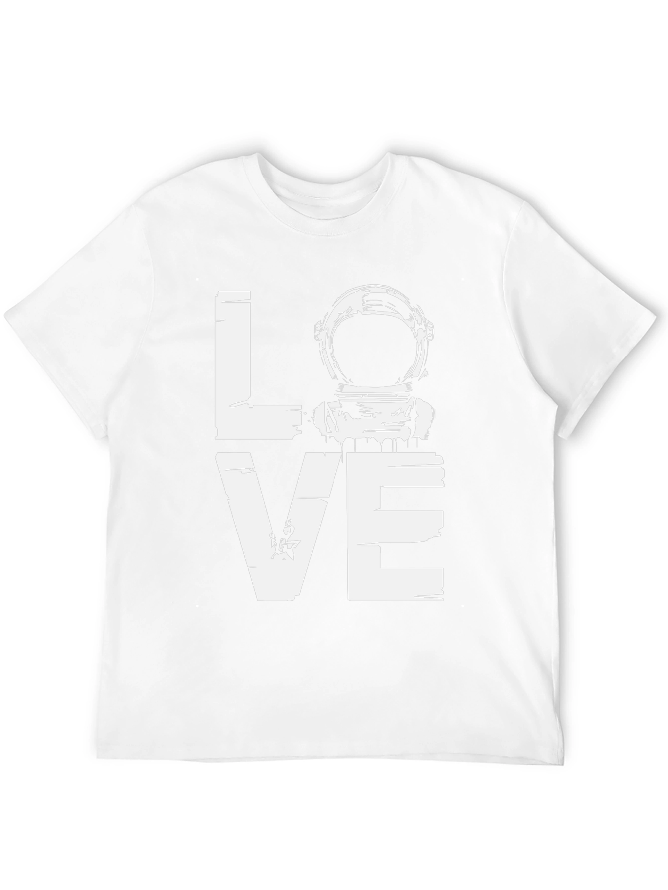 Black Love Astronaut Graphic T-Shirt - Black Cotton Tee view 12