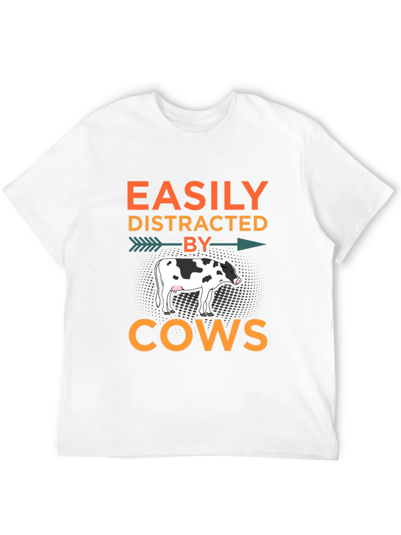 Black Easily Distracted By Cows T-Shirt, Black view 12