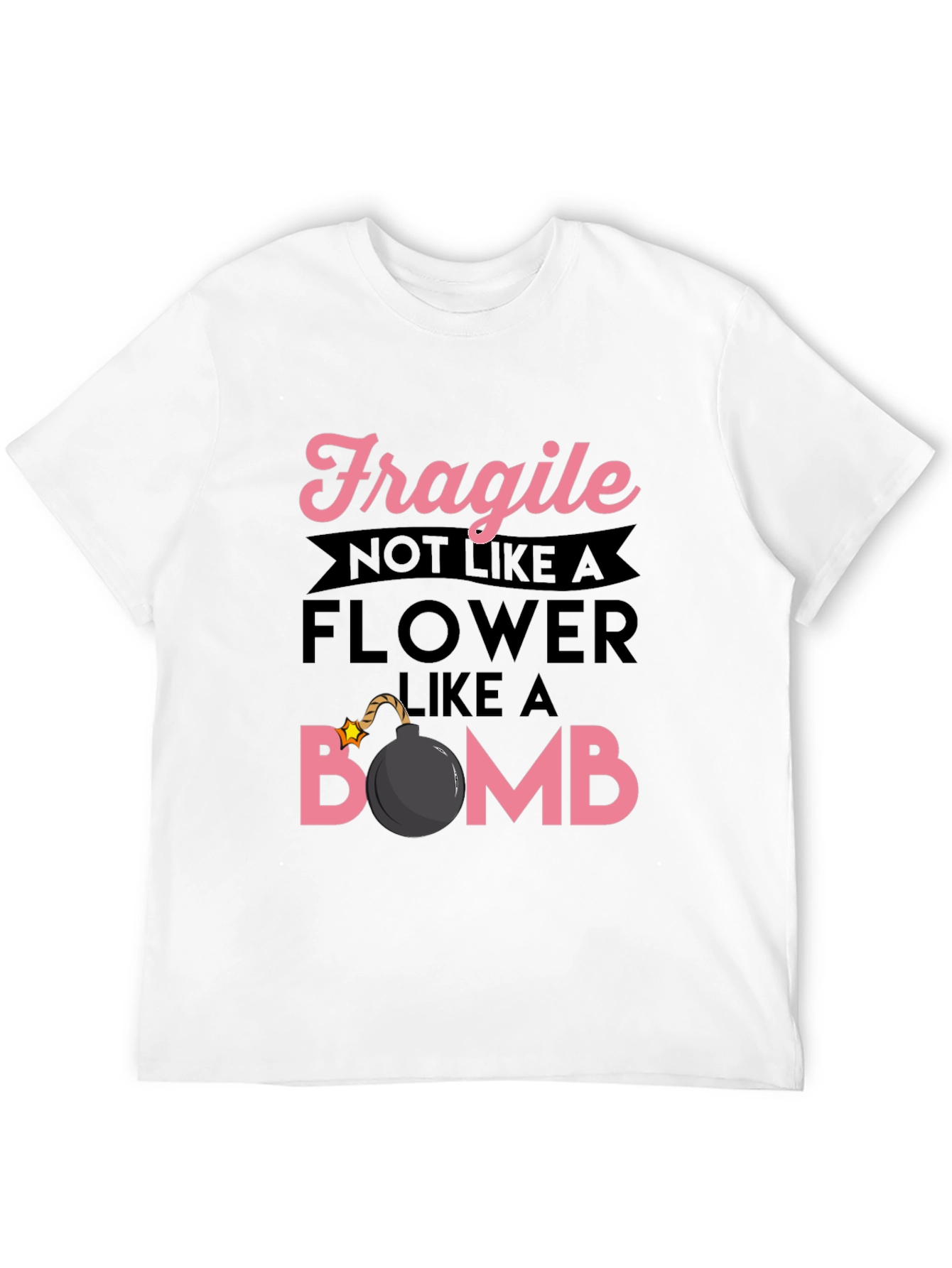 Black Fragile Like A Bomb Graphic T-Shirt view 12