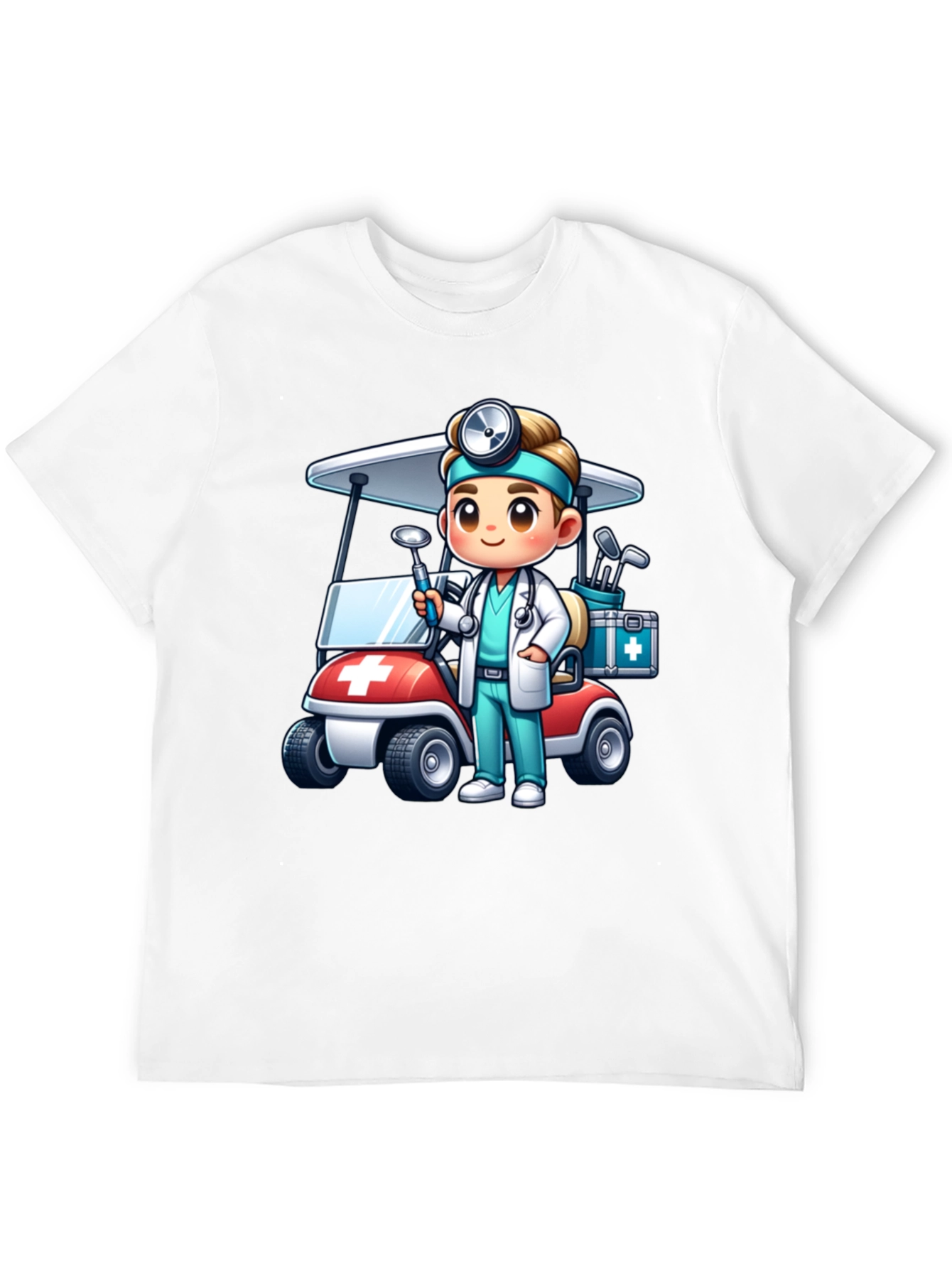 Black Doctor Golf Cart T-Shirt - Novelty Tee view 12