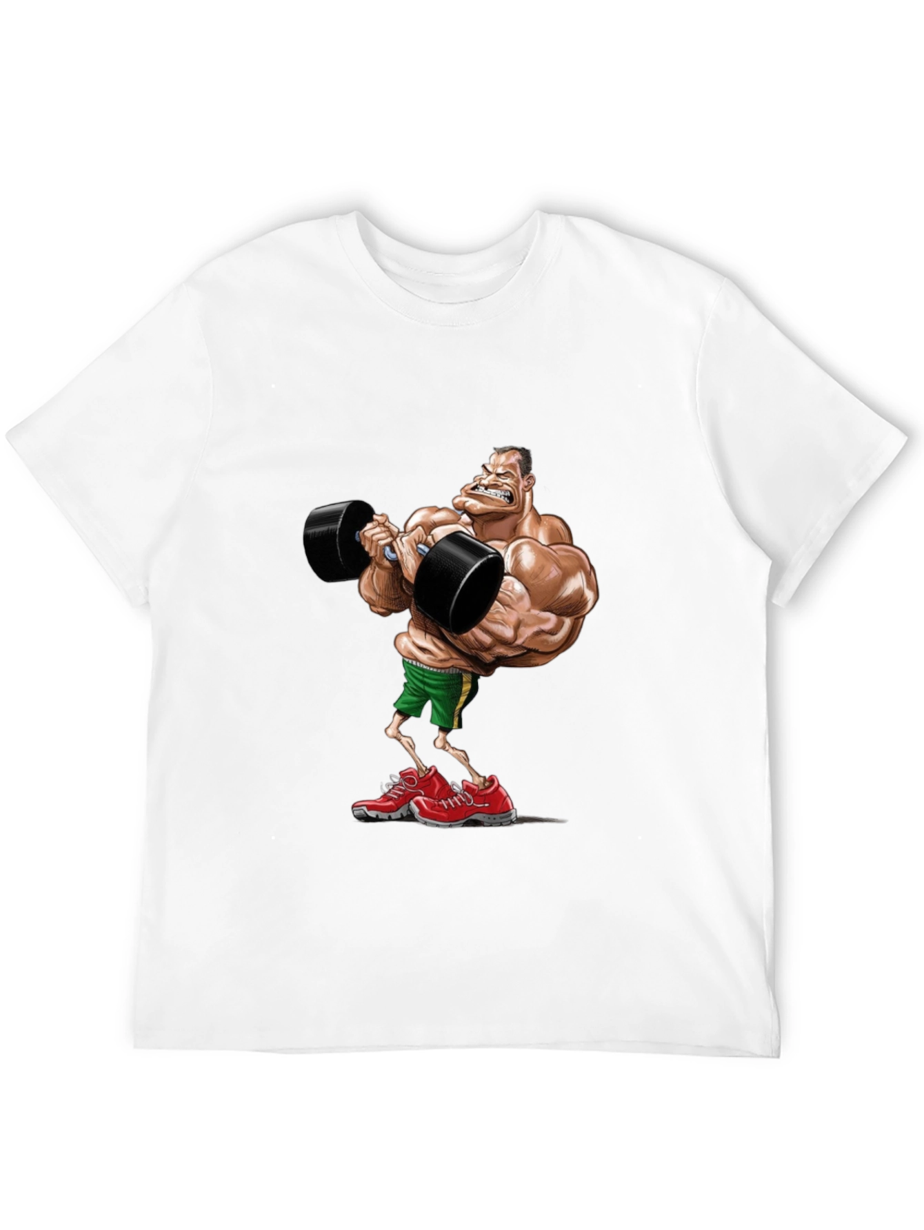 Black Cartoon Bodybuilder Black T-Shirt view 12