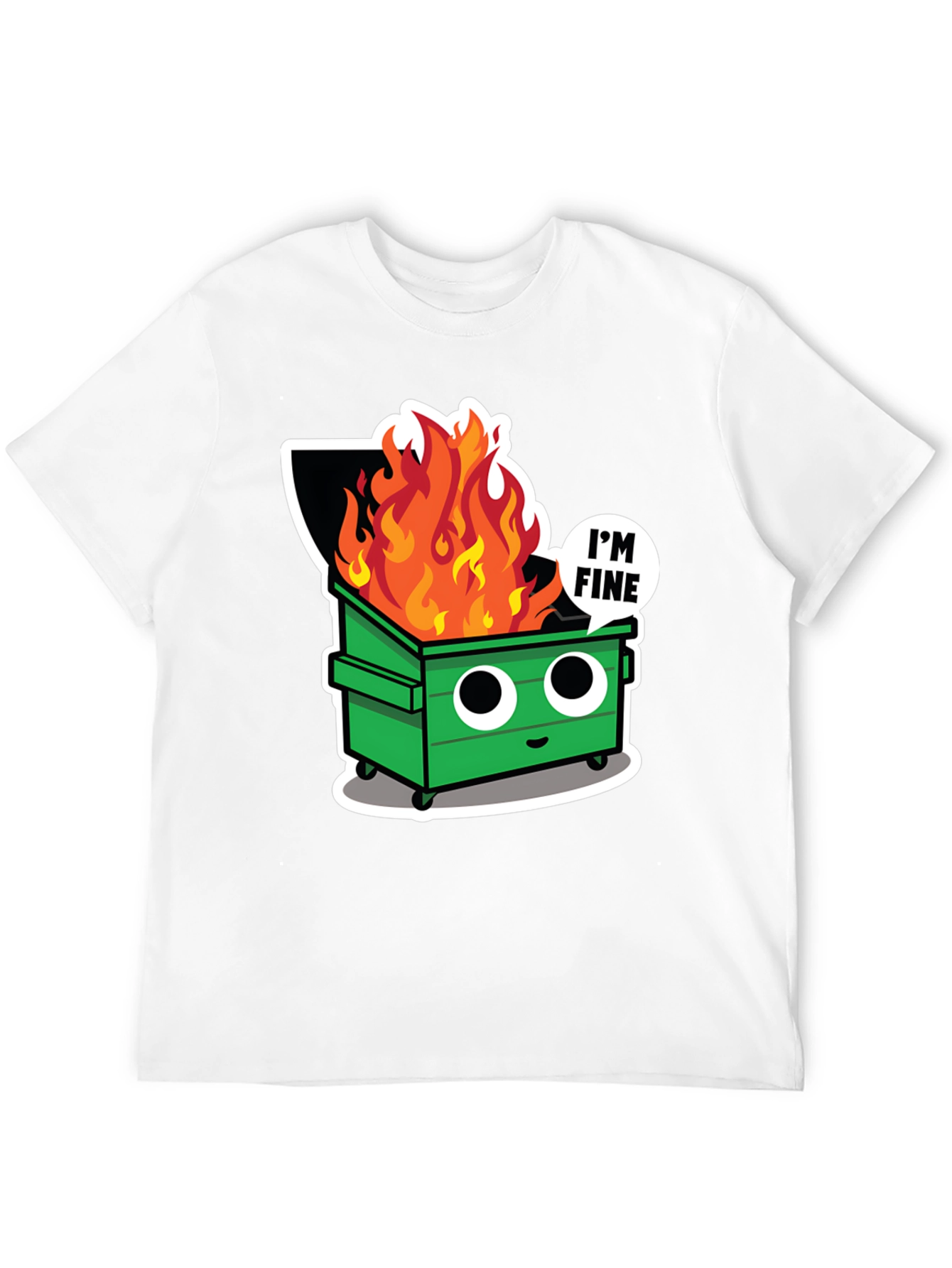 Black Dumpster Fire T-Shirt - I'm Fine Tee view 12
