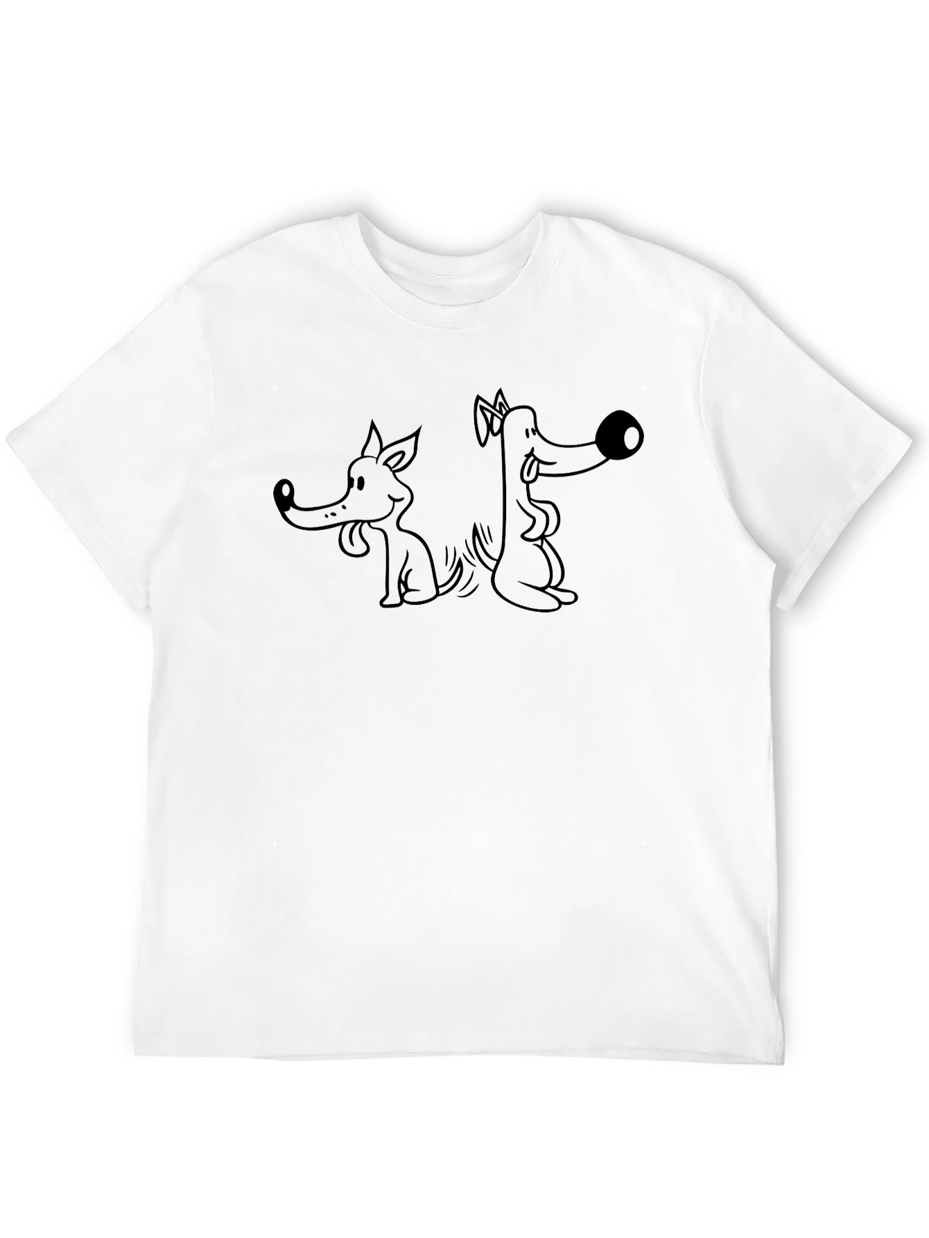 Black Funny Dog Cartoon Graphic Black T-Shirt view 12