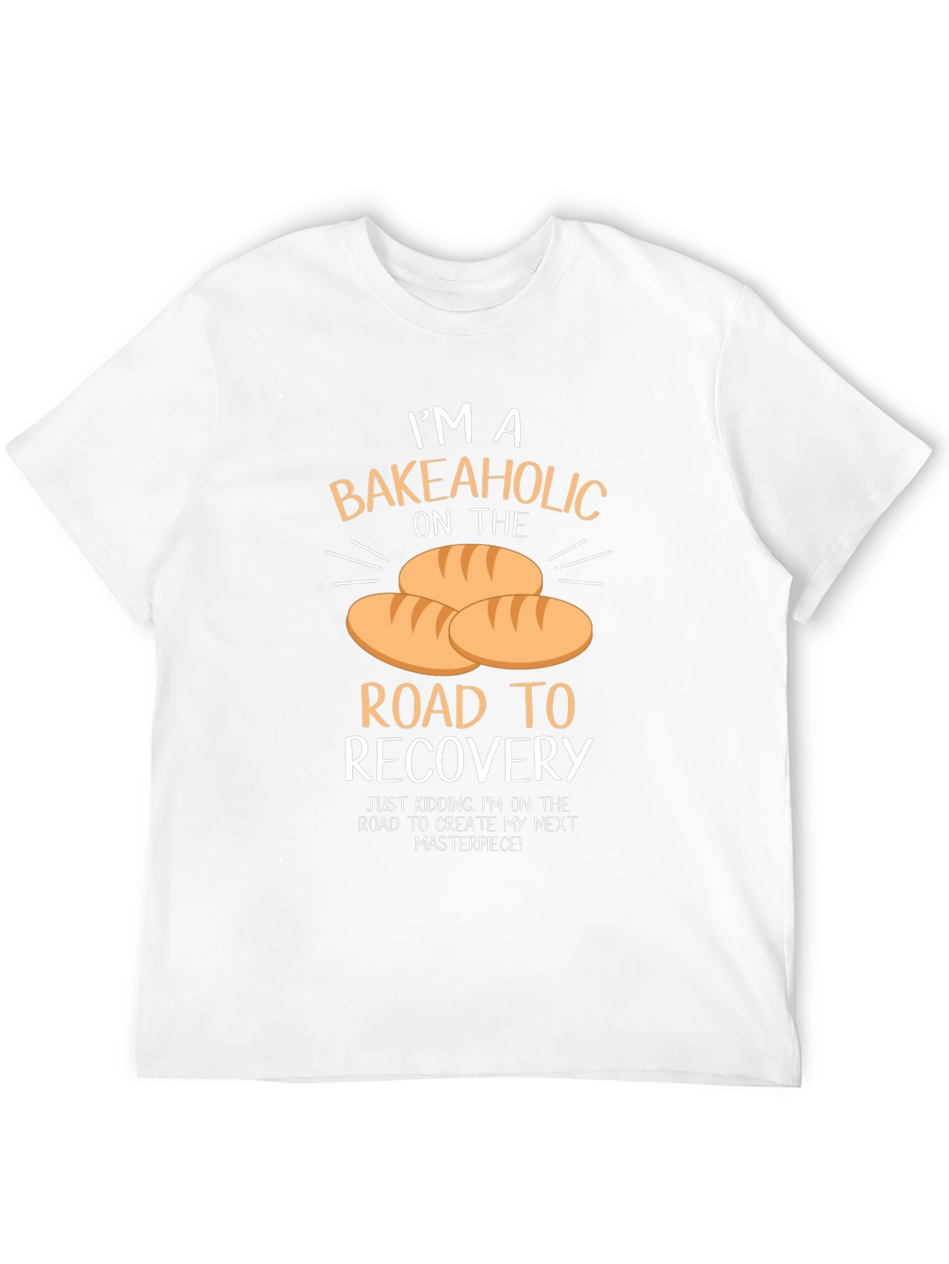 Black Bakeaholic T-Shirt: Road to Recovery Baking Humor Tee view 12