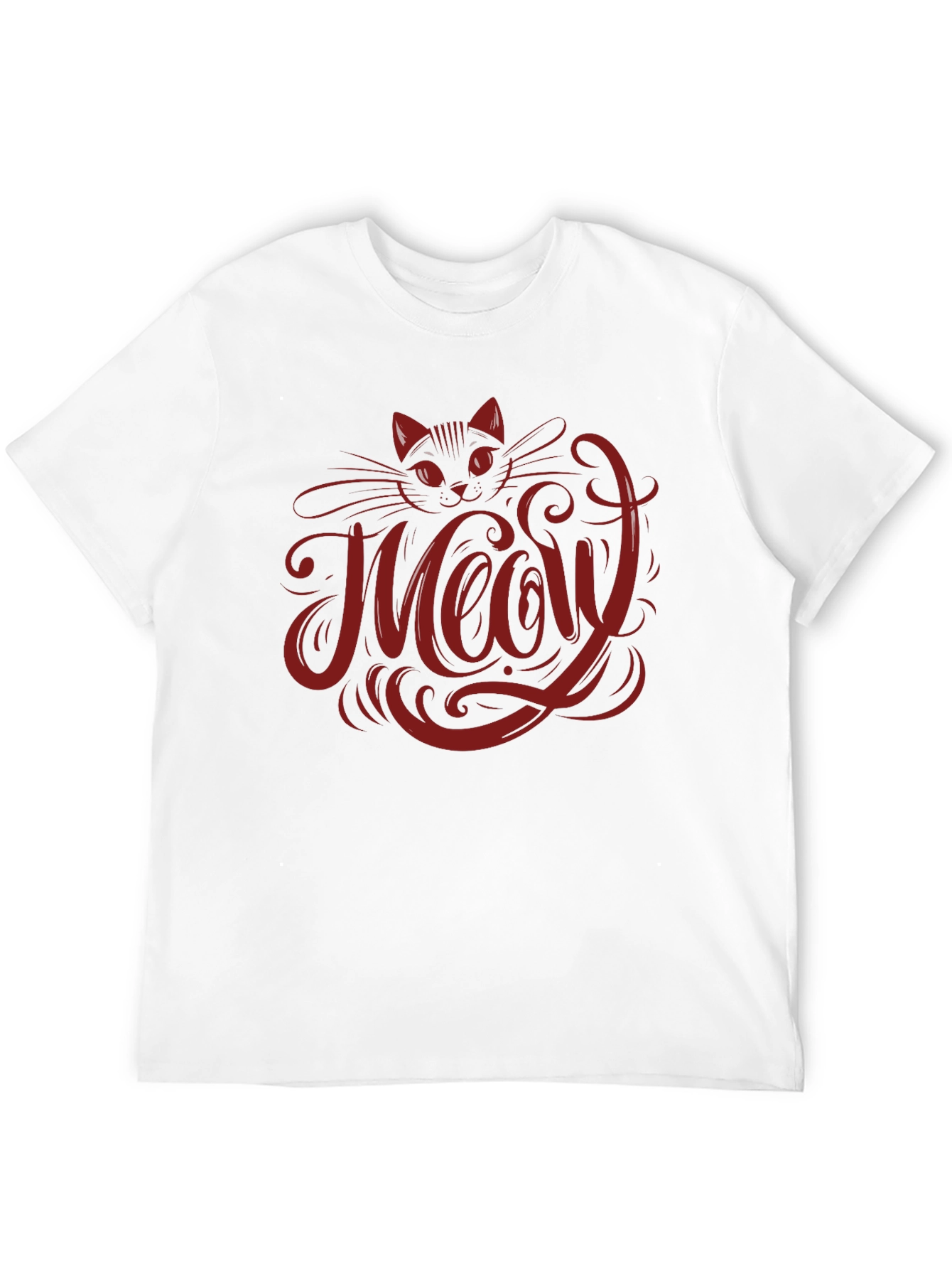 Black Meow Cat Graphic T-Shirt - Black view 12