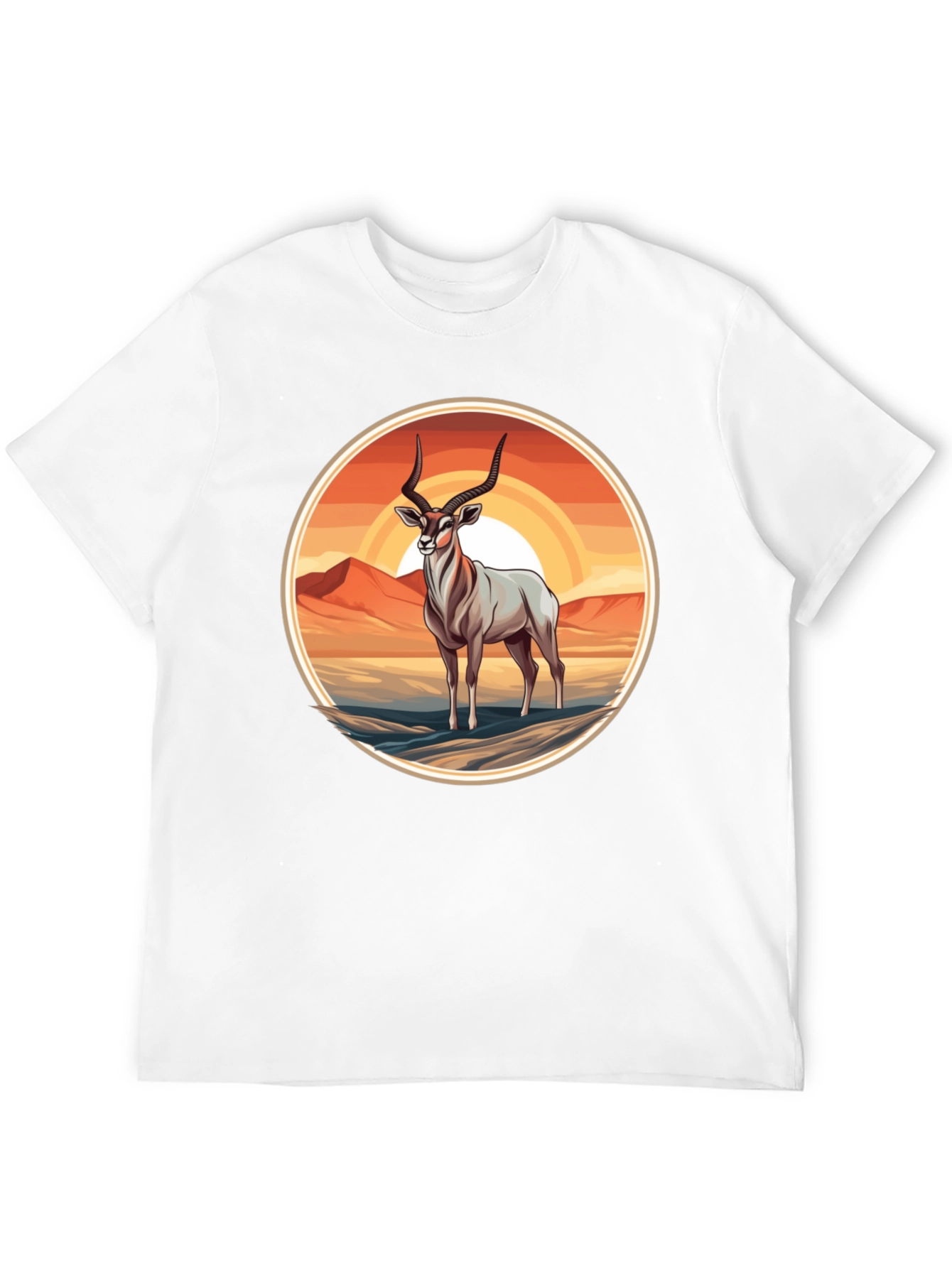 Black Antelope Graphic Tee - Desert Sunset Design view 12